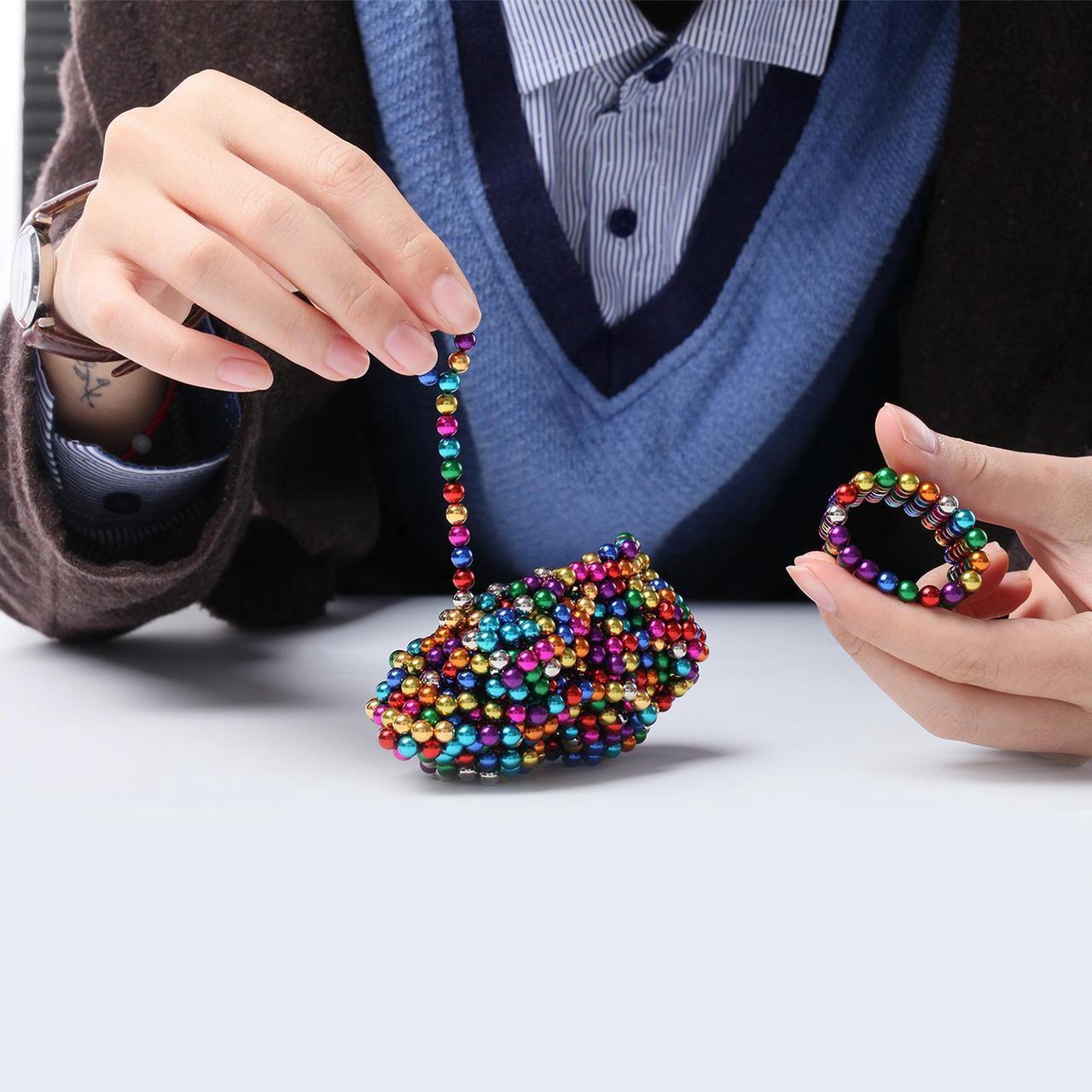 Alt view image 5 of 6 - Coloful Magnet Balls Toy - 1000 PCS 5mm Magnetic Balls Cube Fidget Gadget Toys ,Toys Magnetic Beads Stress Relief Toys for Adults