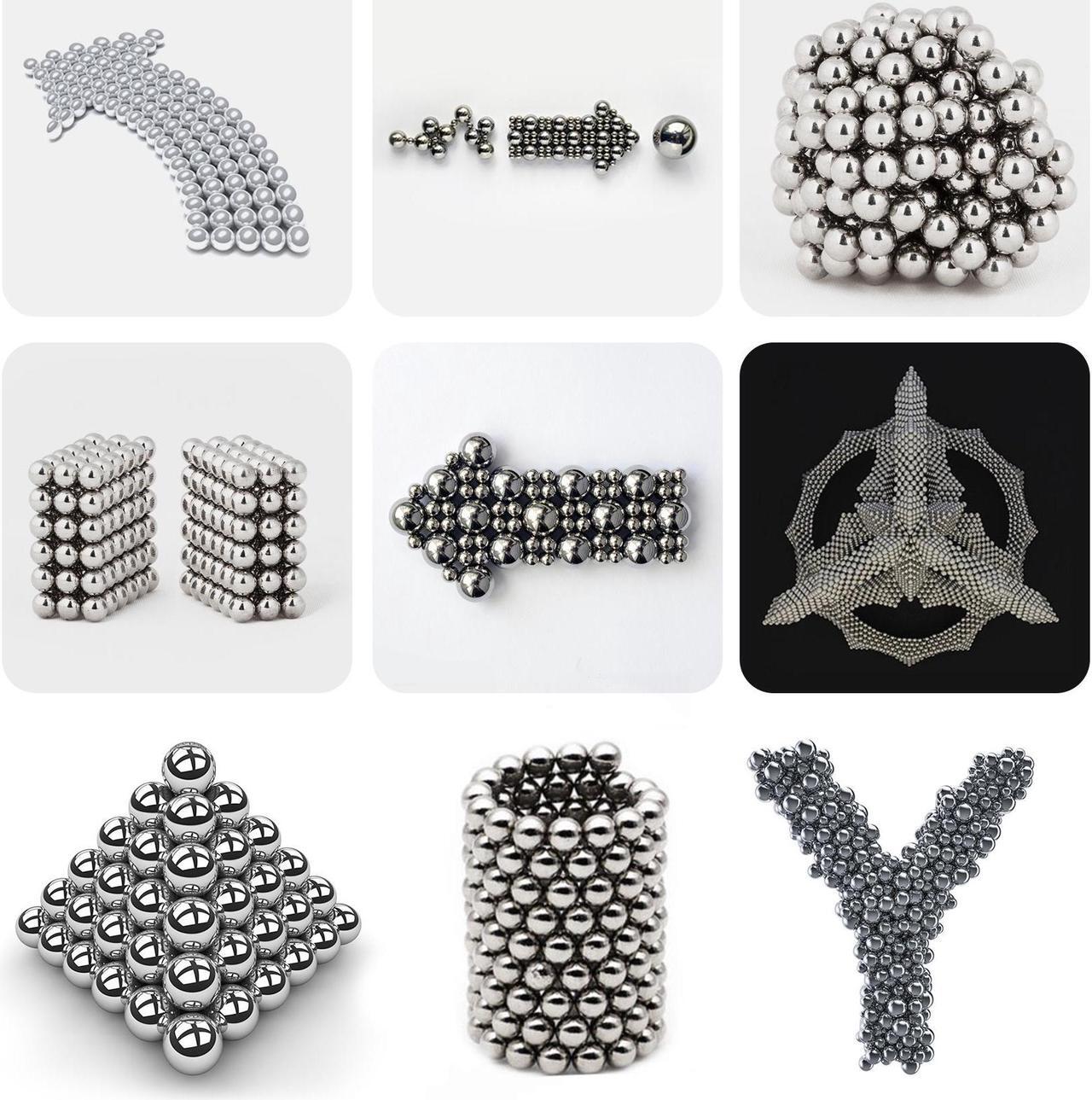Alt view image 4 of 5 - Sliver Magnet Balls Toy - 216 PCS 5mm Magnetic Balls Cube Fidget Gadget Toys ,Toys Magnetic Beads Stress Relief Toys for Adults 216pcs