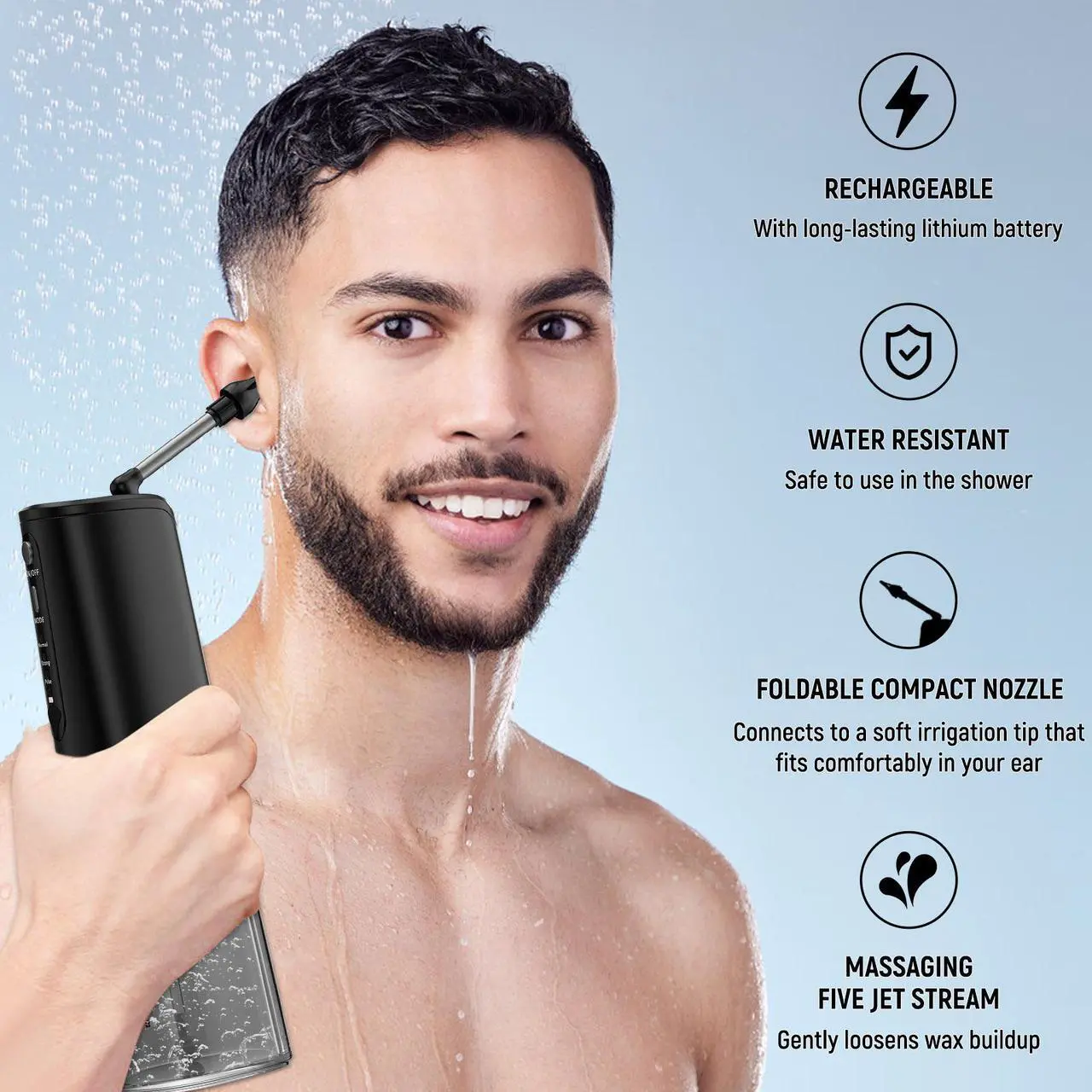 Alt view image 3 of 7 - DOTSOG Electric Ear Wax Removal Kit with 8 Tips, 3 Pressure Levels & Sticky Ear Sticks - Rechargeable Ear Cleaning System, Sticky Ear Stick 10PCS + Compressed Towel 6PCS
