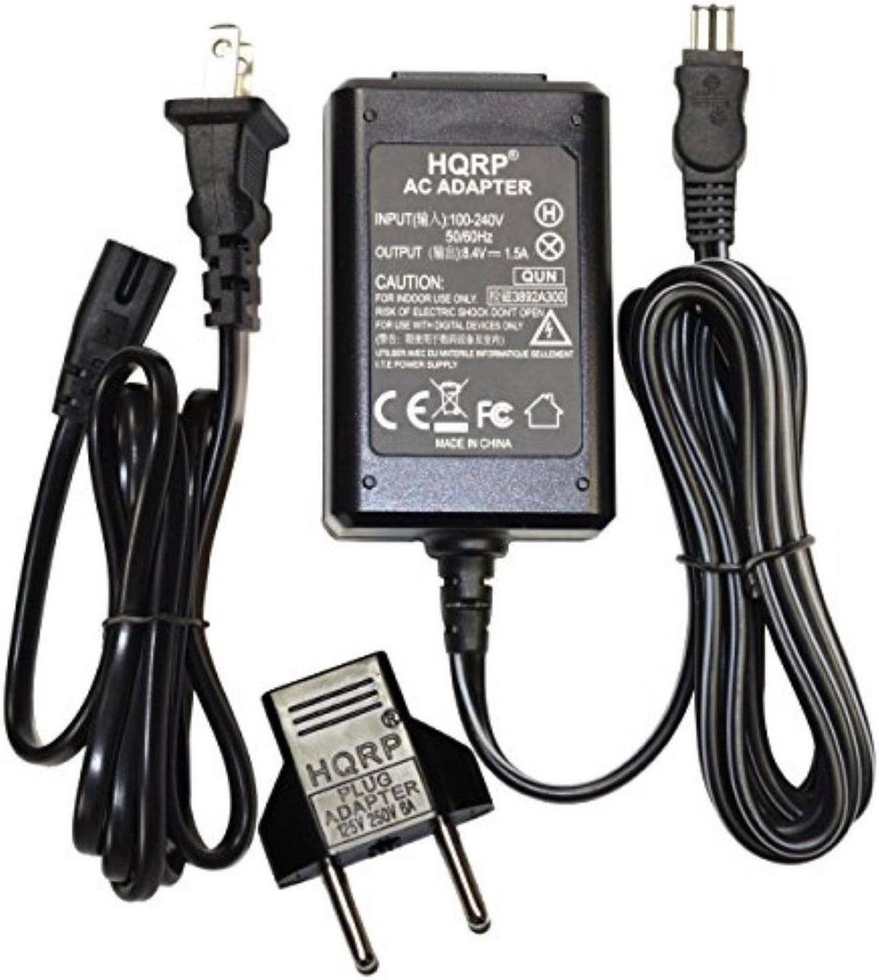 Alt view image 5 of 5 - HQRP AC Adapter / Charger for Sony HandyCam DCR-DVD100, DCR-DVD101, DCR-DVD200, DCR-DVD201, DCR-DVD300, DCR-DVD301 Camcorder with USA Cord & Euro Plug Adapter