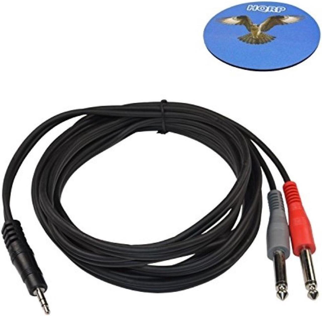 Alt view image 3 of 3 - HQRP 1/8 TRS to Dual 1/4 TS Cable for Behringer Ultrabass BX4410A / BX4210A Speakers, 10 ft + HQRP Coaster