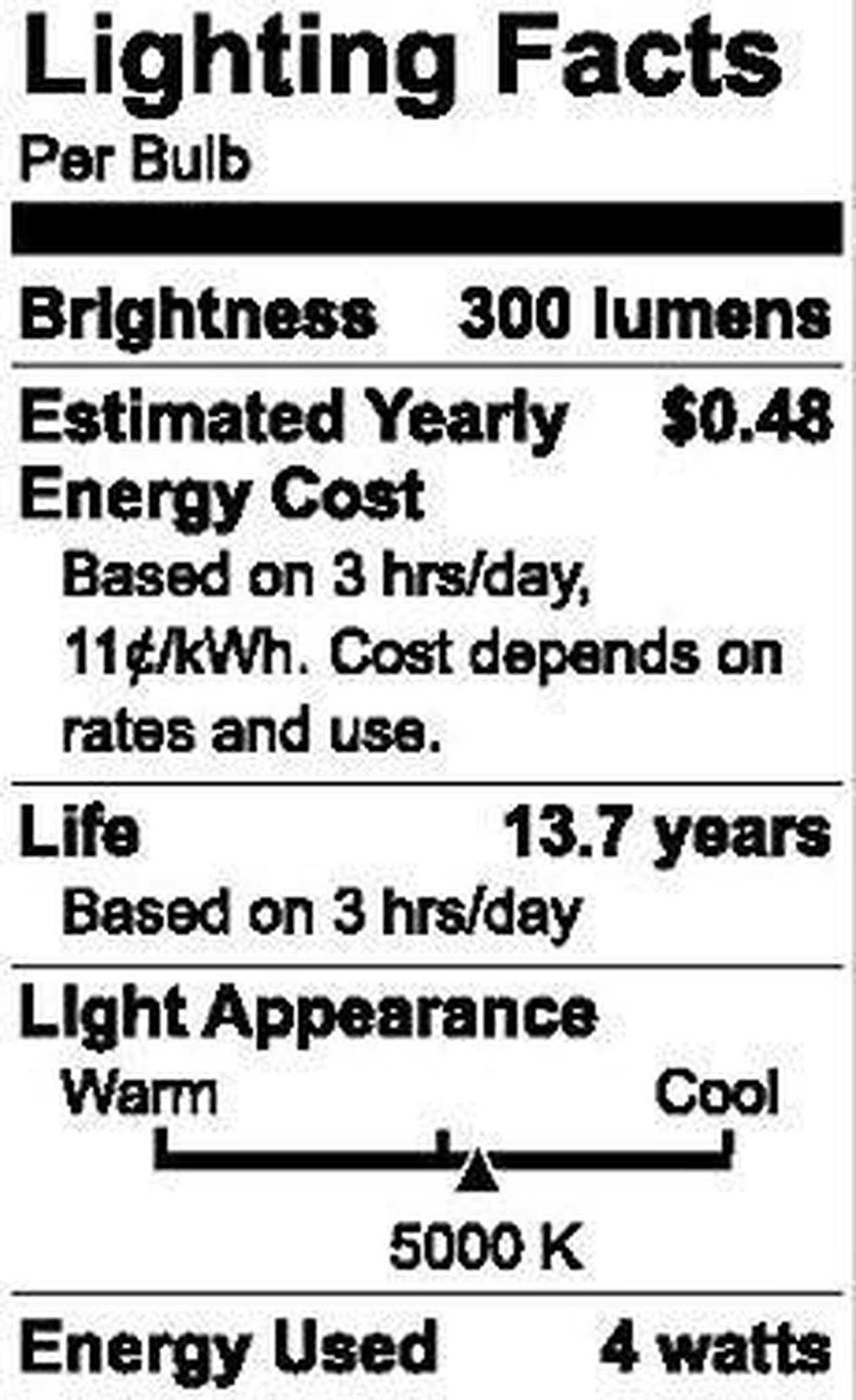 Alt view image 4 of 4 - GE Refresh 3-Pack 40 W Equivalent Dimmable Daylight B11 LED Light Fixture Light Bulbs Candelabra Light Bulb