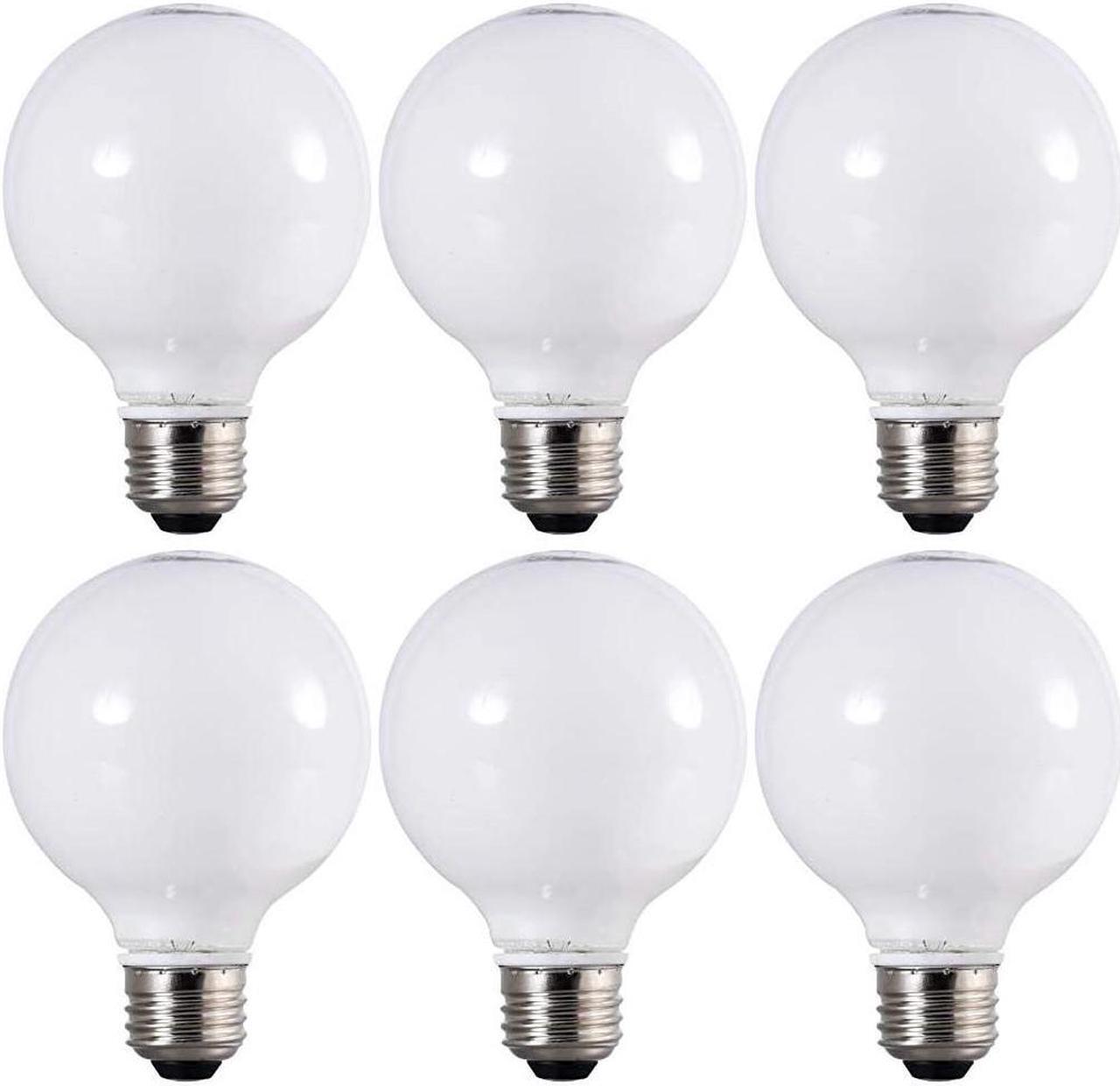 Alt view image 2 of 5 - (6 bulbs) Sylvania 40472 LED Frosted Glass Globe, 60 watt equivalent, G25 Medium Base, 500 Lumen LED Light Bulb, Made in the USA