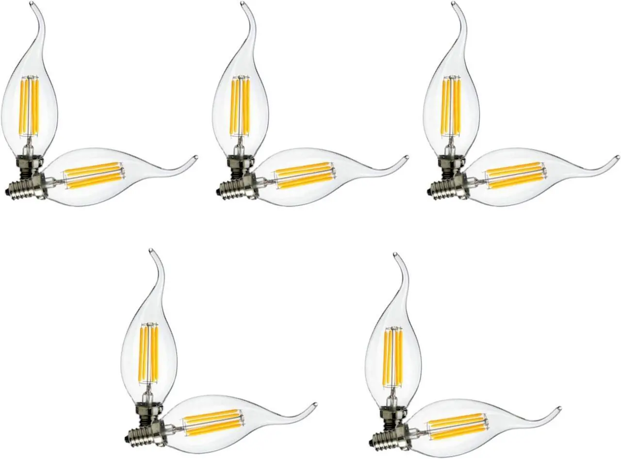 Main image of (case of 10 bulbs) Sylvania 70945 LED Decorative Light 1.6 watt B10 Candelabra Screw Base 2700K Daylight LED Filament, bent tip, warm white