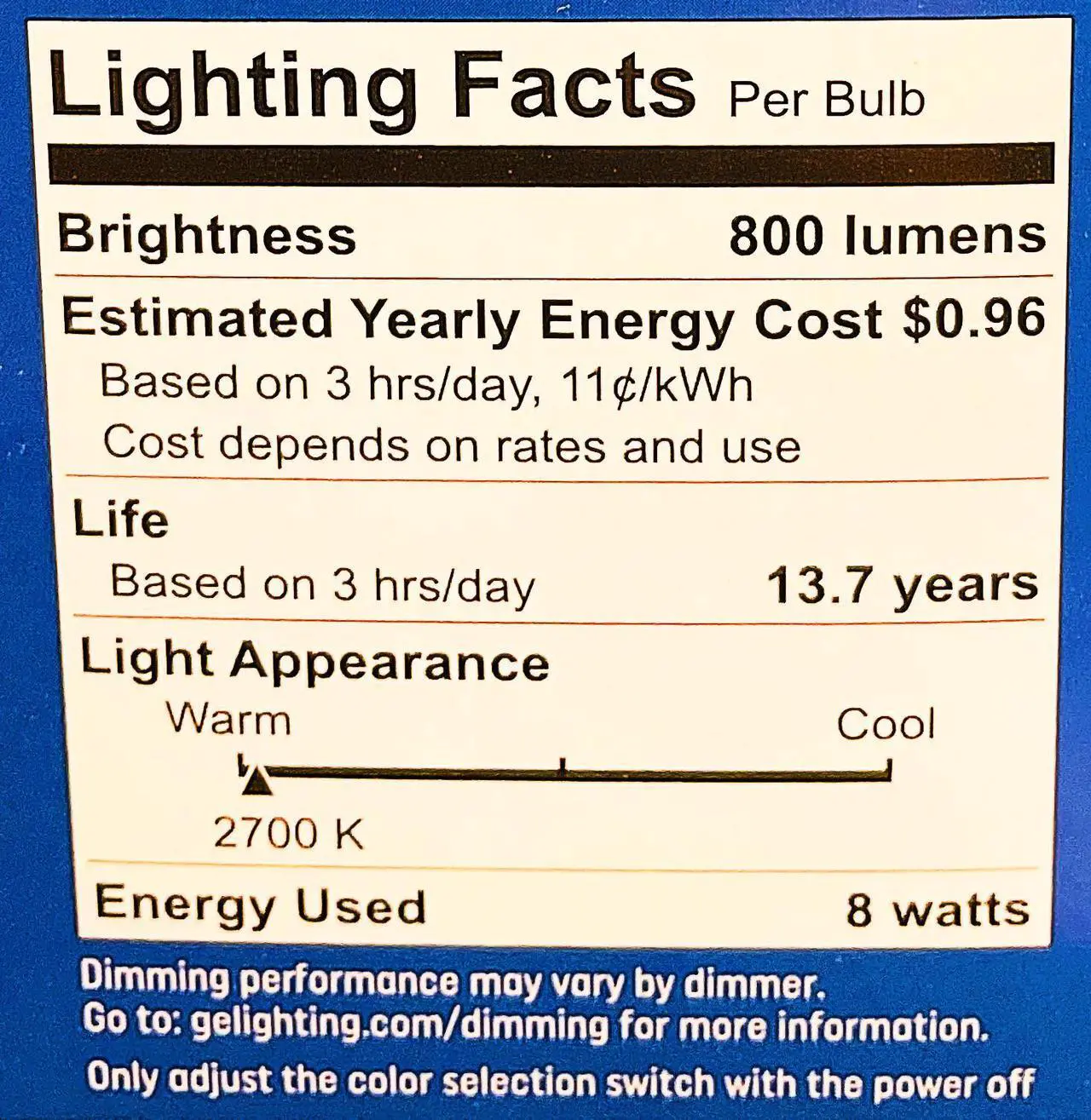 Alt view image 4 of 4 - (case of 6 bulbs) GE color select LED Indoor LED Light Bulbs, A19, relax or refresh, 2 color options on each bulb, HD Light, Dimmable, 800 Lumens, 60 watt replacment unique colorselect LED Light Bulb