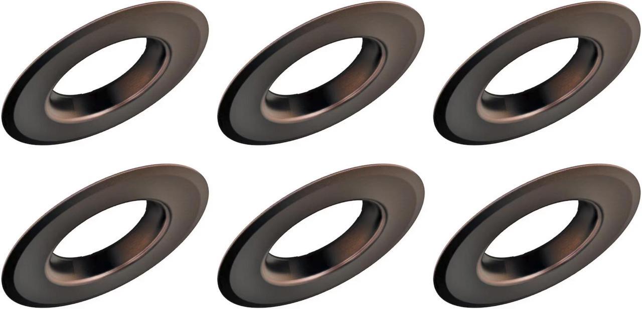 Alt view image 3 of 5 - (case of 6) GE 47831 changeable Trim Ring, Bronze Recessed Light Trim for 5 or 6 inch recessed downlight trim, bronze, compatible with 4 inch and 6 inch GE LED recessed downlights
