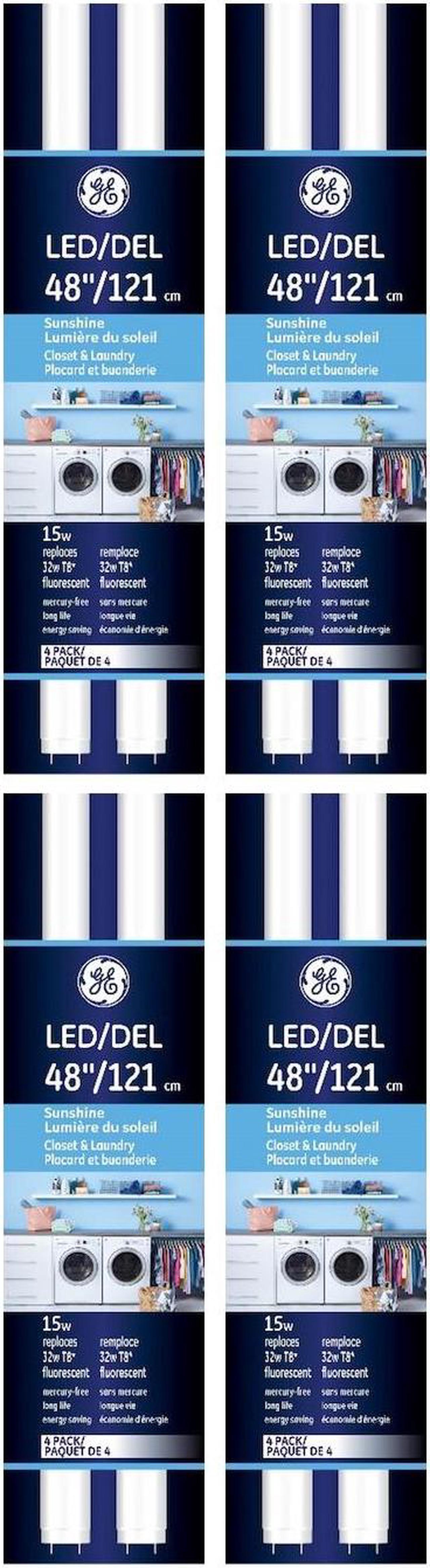 Alt view image 2 of 4 - (16 tubes) GE Lighting T8 LED Tube Type A, 48 inch, 15 watt, 1800 lumens, 5000K Sunshine Cool White, plug and play-- fast and easy LED upgrade for 4-ft T8 fluorescent lamp,