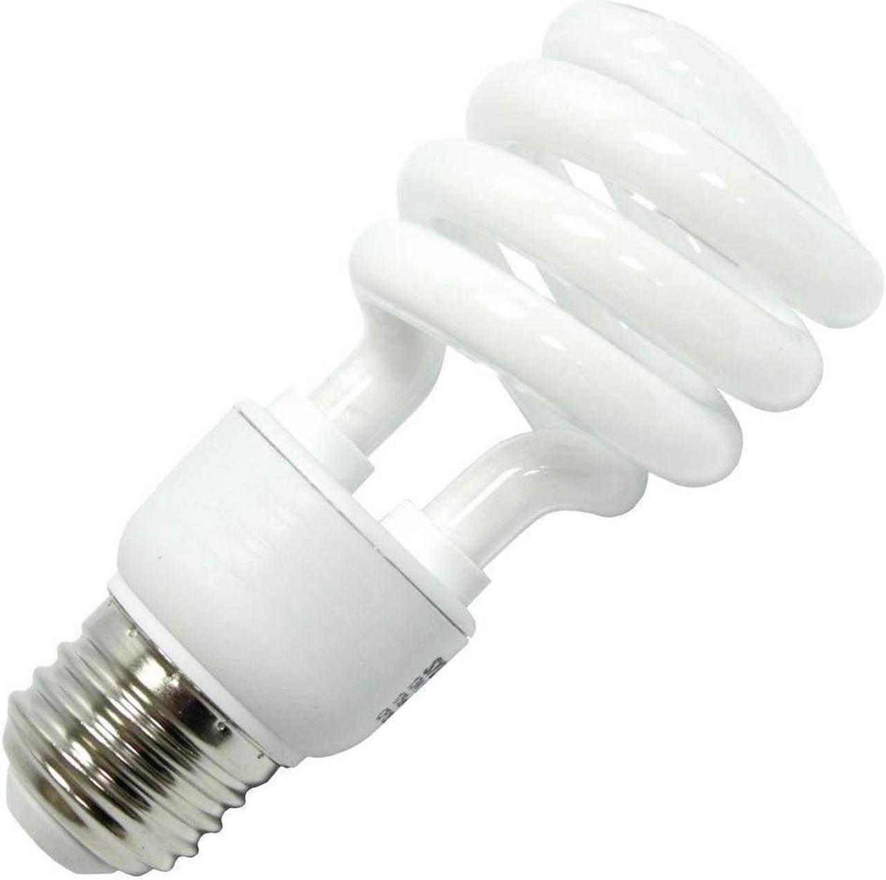 Main image of GE 42165 9-watt Spiral CFL Bulb, 2700K Warm White, T3, 520 lumen, medium screw base compact fluorescent light bulb