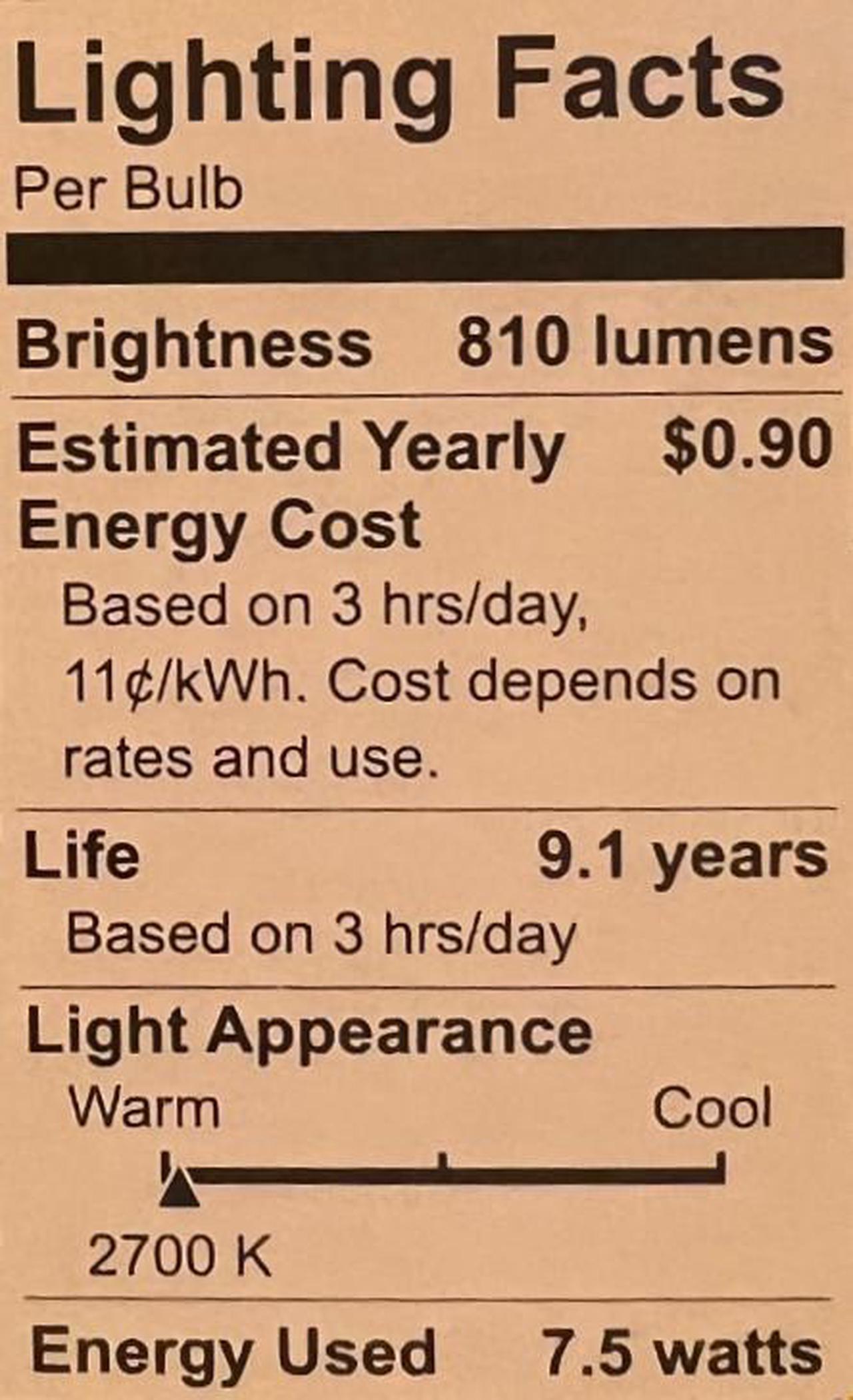 Alt view image 4 of 4 - (6 bulbs) GE ultra bright LED 75-Watt equivalent, Soft White Chandelier Light Bulb, Candelabra Base, Dimmable, 7.5 watt, 810 lumen LED ultrabright, bent tip, clear Decorative bulb