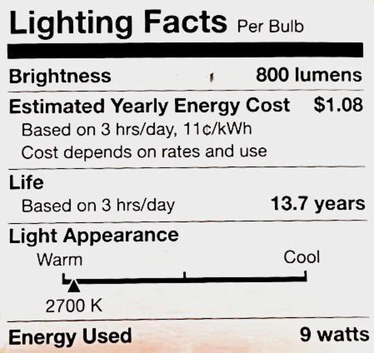 Alt view image 4 of 4 - (pack of 3) Sylvania LED Light Bulb, 60 watt equivalent A19, Soft White, Dimmable, 9 watt, 800 lumen