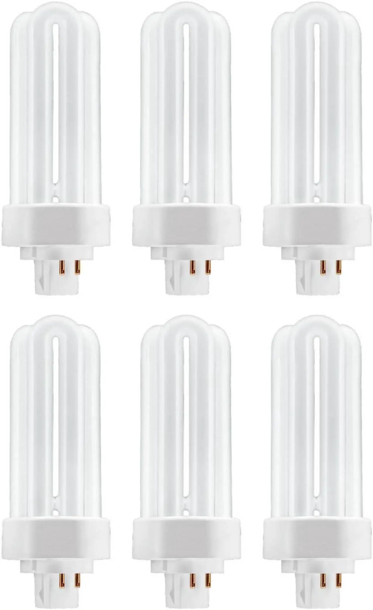Alt view image 3 of 4 - (6 bulbs) GE Cool White 26 watt Plug-in CFL GX24q-3 Base, 5.2 inch F26TX, 4100K Cool White, 1800 lumen, Compact Fluorescent Light Bulb
