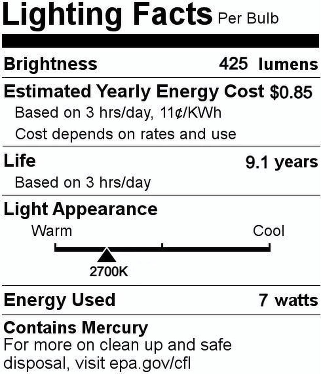Alt view image 4 of 4 - (case of 6) GE Soft White 7 watt Plug-in CFL G23 Base, 5.4-inch F7BX Light Bulb, 2700K Soft warm white, 425 lumen, plug-in biax compact fluorescent