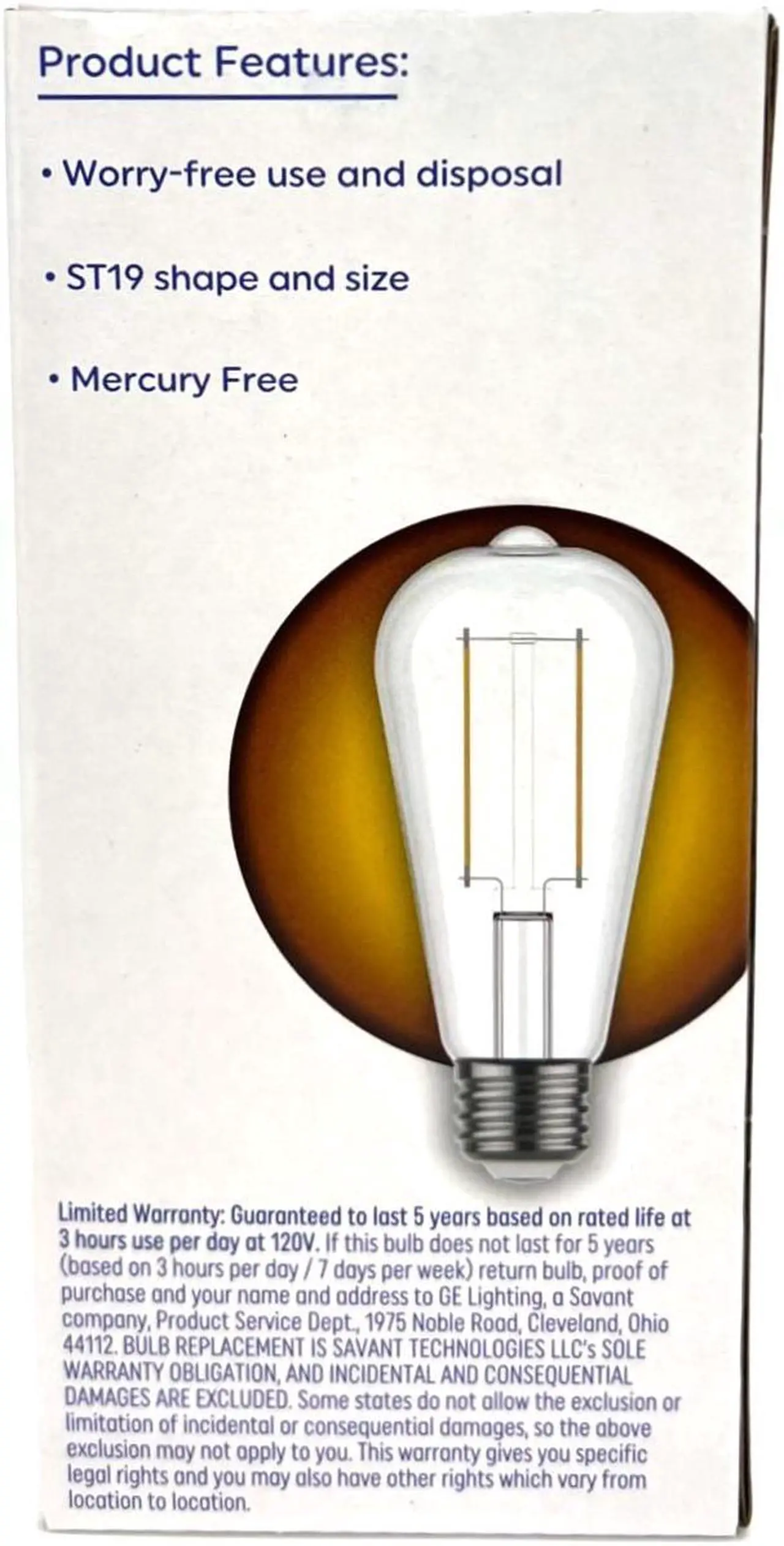 Alt view image 2 of 3 - (4 bulbs) GE LED ST19 Soft White, 5 watt, 500 lumens, Dimmable, 60 watt equivalent, LED Light Bulb, medium base,