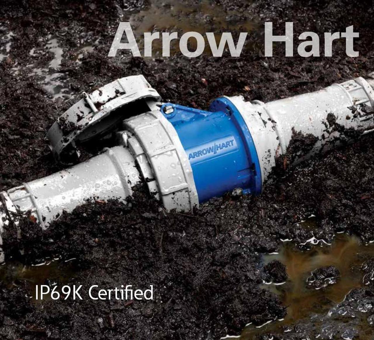 Alt view image 3 of 7 - Eaton Arrow Heart Pin and Sleeve Connector, AH360C6W, 60A, 250V, 2 Pole, 3 Wire, Watertight, Blue, IEC 309