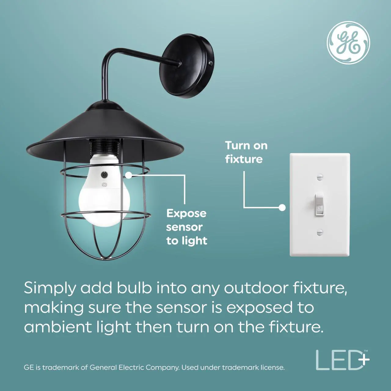 Alt view image 3 of 7 - (3 bulbs) GE LED+ Dusk to Dawn A19 LED Light Bulbs, Automatic On/Off Outdoor Light, 8.5W, Soft White