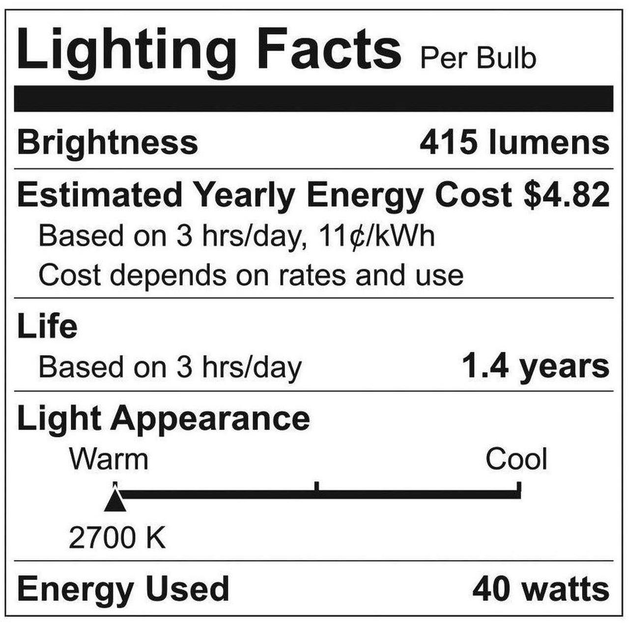 Alt view image 2 of 2 - (case of 24 bulbs) GE Appliance Clear Light Bulb 40w, A15 Bulb Type, Medium Base | 415 Lumens |