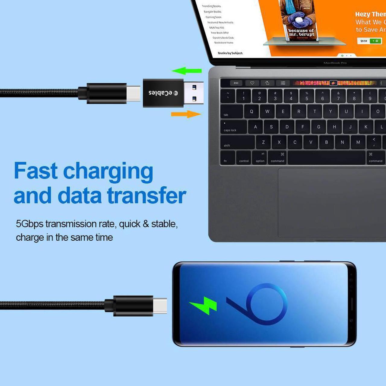 Alt view image 5 of 7 - eCables USB-C Female to USB-A Male Adapter