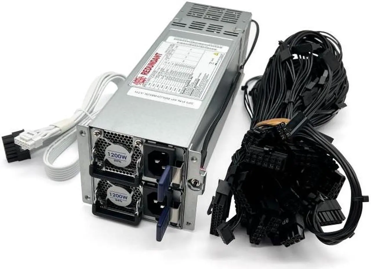 Alt view image 4 of 5 - Athena Power AP-RRU2MK1262 62368 Safety & 80 PLUS Certified  2 x 1200W 2U CRPS Modular Redundant Server Power Supply OEM/ODM OK. W/12V-2X6 Cable for ATX3.1 and support PCIe 5.0