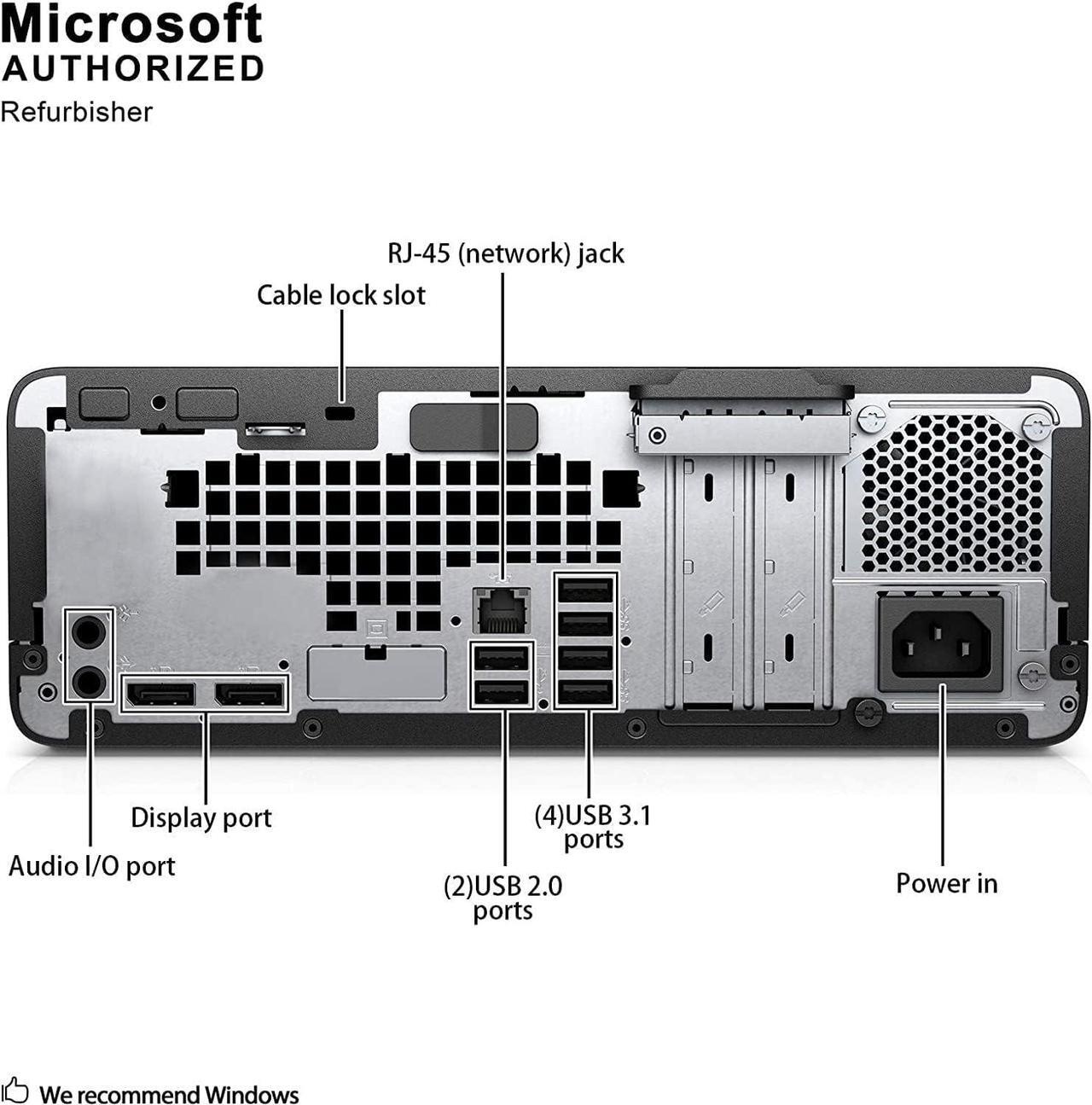Alt view image 4 of 4 - HP ProDesk 600 G4 SFF RGB Desktop Computer, GeForce GT 730 2GB, Intel Six Core i5-8500 up to 4.1GHz, 16GB DDR4 RAM, 512GB SSD, WiFi, BT, Windows 11 Pro
