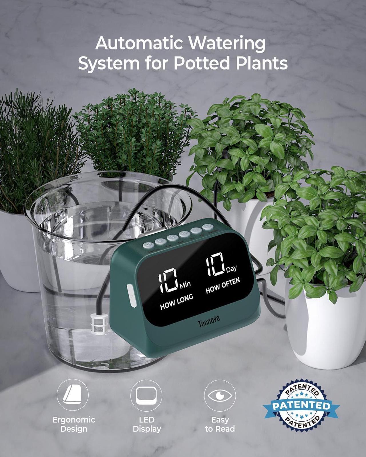 Alt view image 2 of 6 - Automatic Watering System for Potted Plants, DIY Drip Irrigation Kit with Smart Timer, Waterproof LED Display & Large Capacity Battery, Precise Distribution of Water