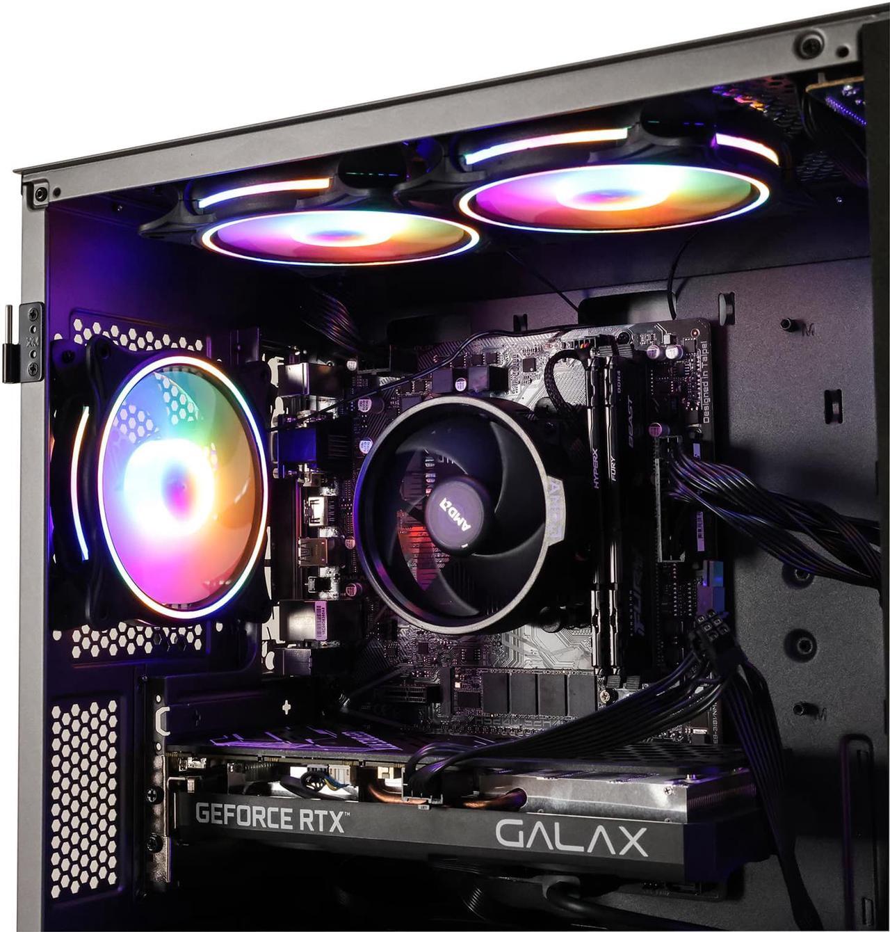 Alt view image 4 of 7 - MXZ Gaming PC Desktop Computer, AMD Ryzen 5 5600 3.7GHz, GeForce RTX 4060 , 16GB DDR4, NVME 1T SSD, 6RGB Fans, Win 11 Pro Ready, Gamer Desktop Computer(R5 5600| RTX 4060)