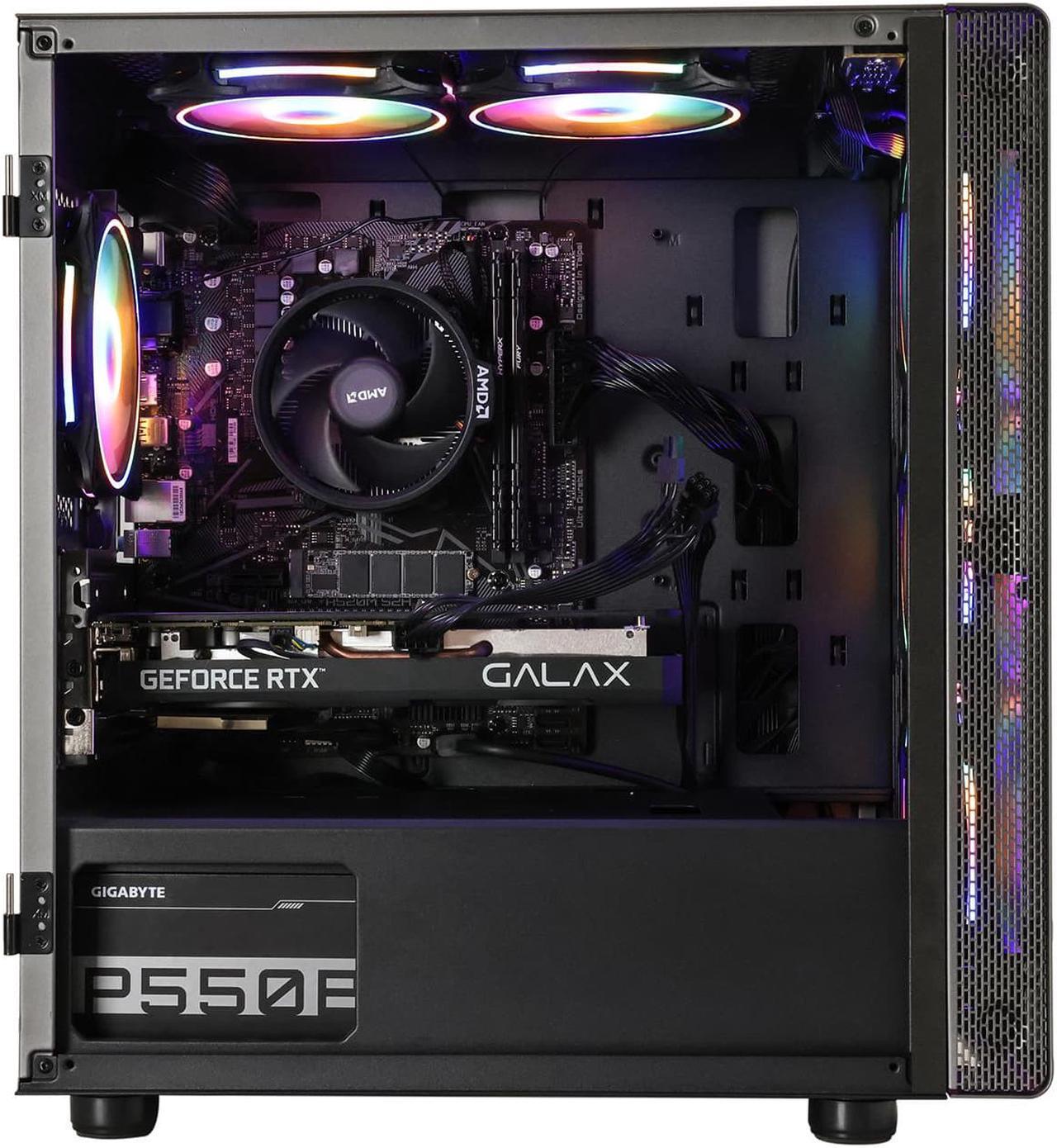 Alt view image 6 of 7 - MXZ Gaming PC Desktop Computer, AMD Ryzen 5 5600 3.7GHz, GeForce RTX 4060 , 16GB DDR4, NVME 1T SSD, 6RGB Fans, Win 11 Pro Ready, Gamer Desktop Computer(R5 5600| RTX 4060)