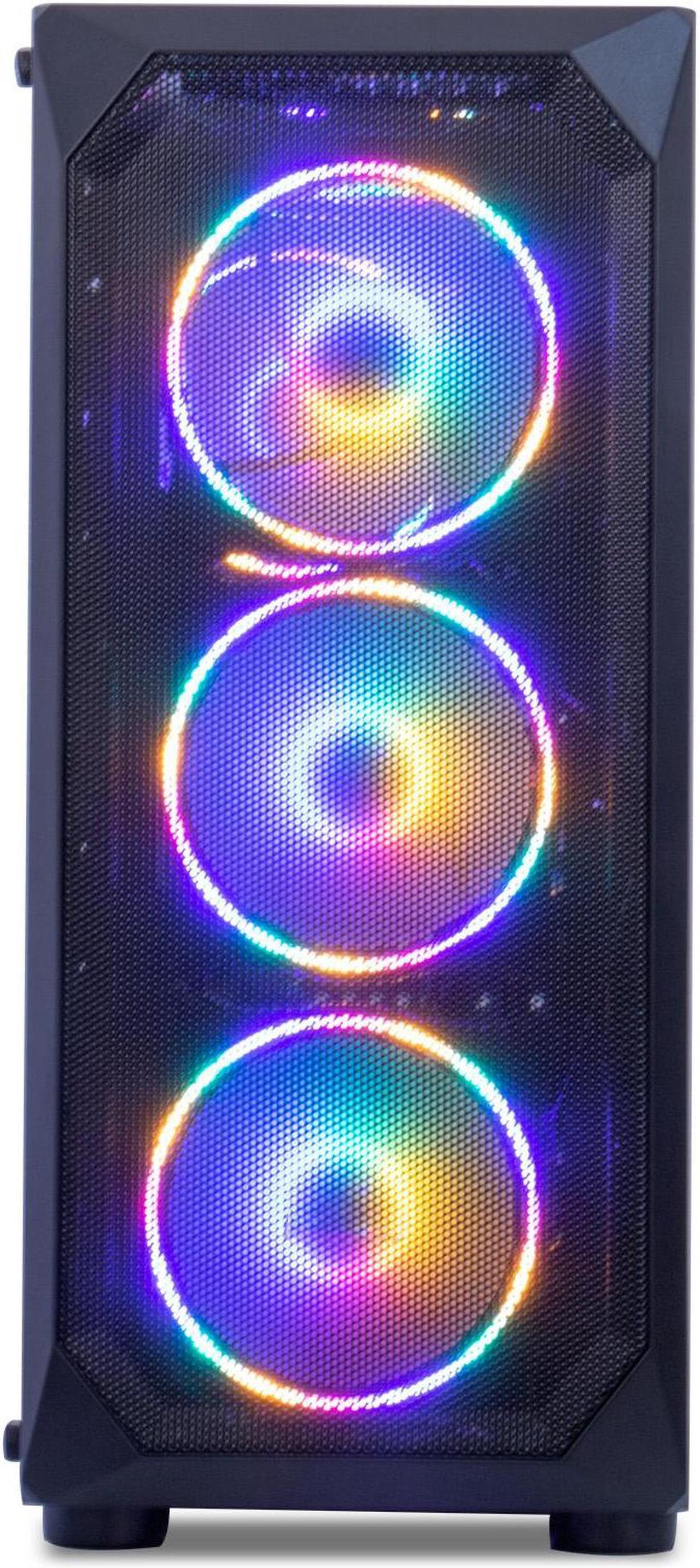 Alt view image 4 of 7 - MXZ Gaming PC Computer AMD Ryzen 5 5500 3.6GHz, RTX 3060 12GB, B450M,16GB(8G*2) DDR4 3200,NVME 1T SSD, 6RGB Fans, WIFI & Win 11 Pro Ready, Gamer Desktop Computer (R5 5500/RTX 3060)