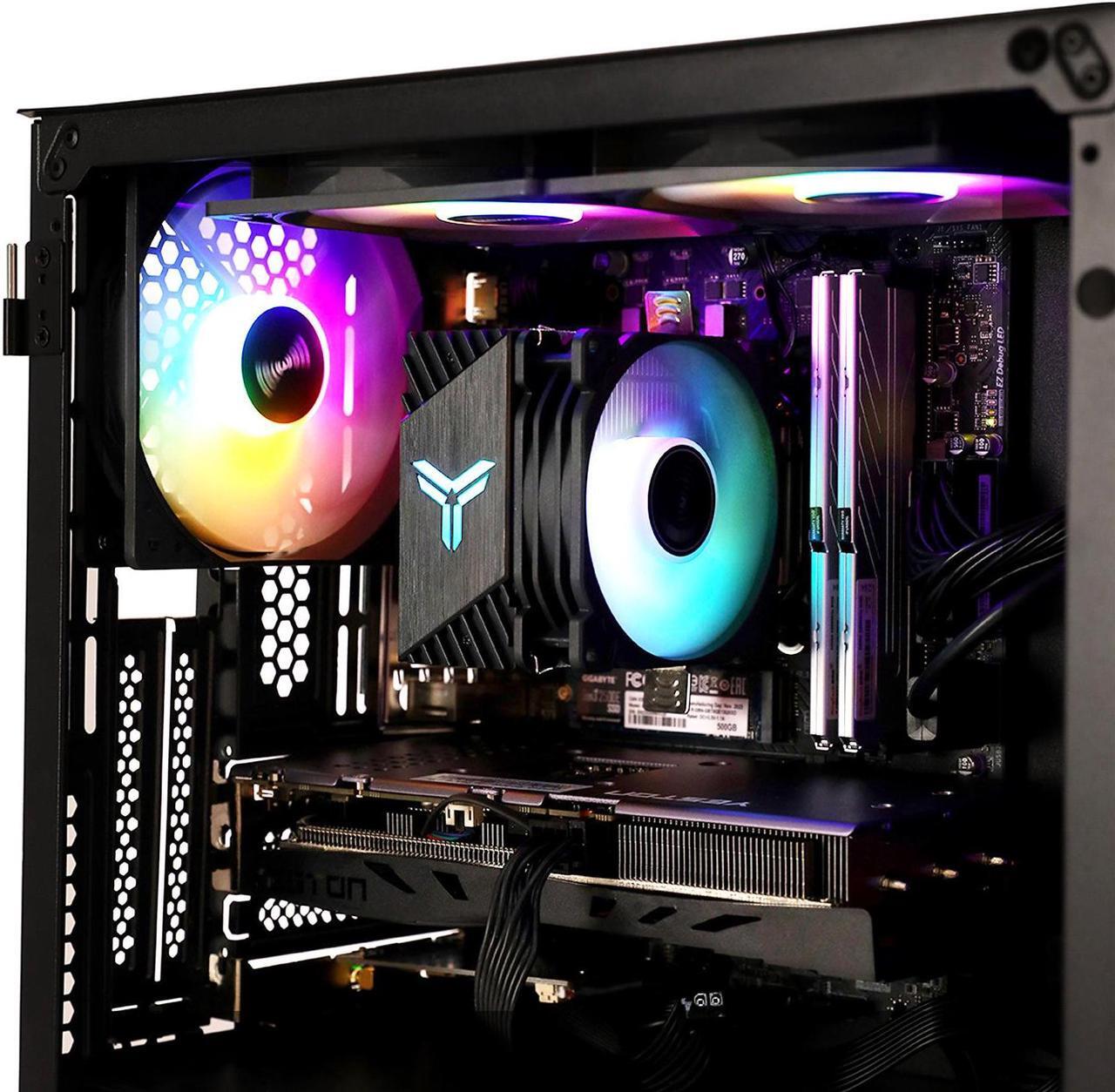 Alt view image 3 of 7 - MXZ Gaming PC Computer Intel Core i5 13400F 3.6GHz,  GeForce RTX 4060, 8GB*2(16GB) DDR4, NVME 500G, 5RGB Fans, Windows 11 Pro Ready to use, Gamer Desktop Computer (I5 13400F| RTX 4060))