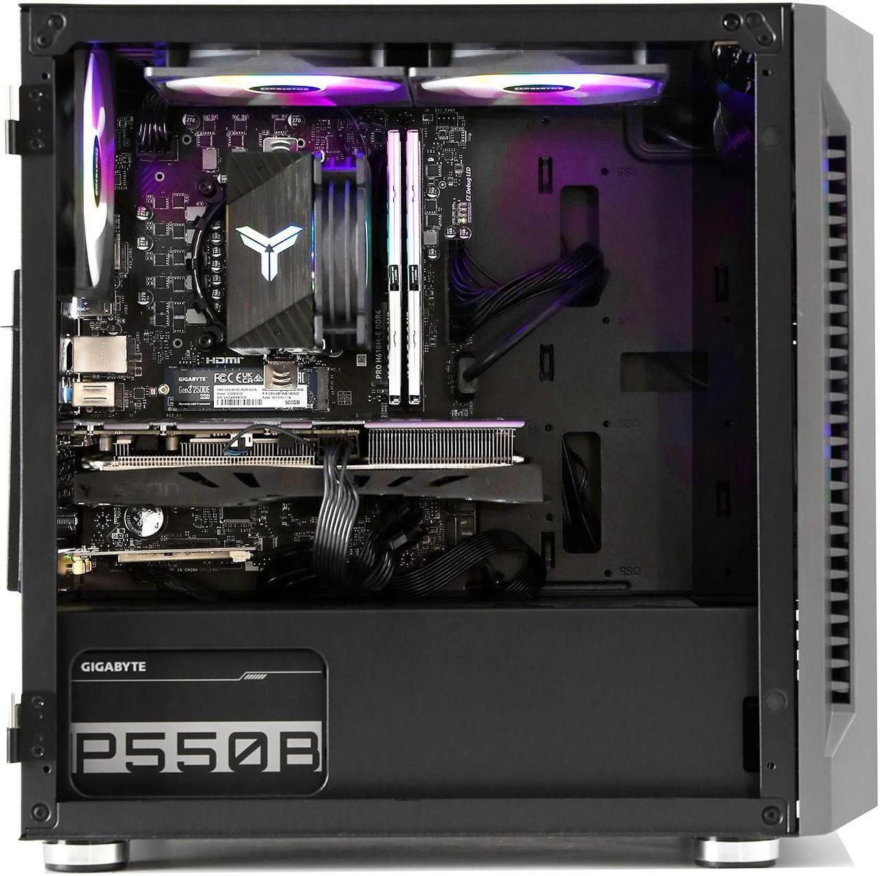 Alt view image 5 of 7 - MXZ Gaming PC Computer Intel Core i5 13400F 3.6GHz,  GeForce RTX 4060, 8GB*2(16GB) DDR4, NVME 500G, 5RGB Fans, Windows 11 Pro Ready to use, Gamer Desktop Computer (I5 13400F| RTX 4060))