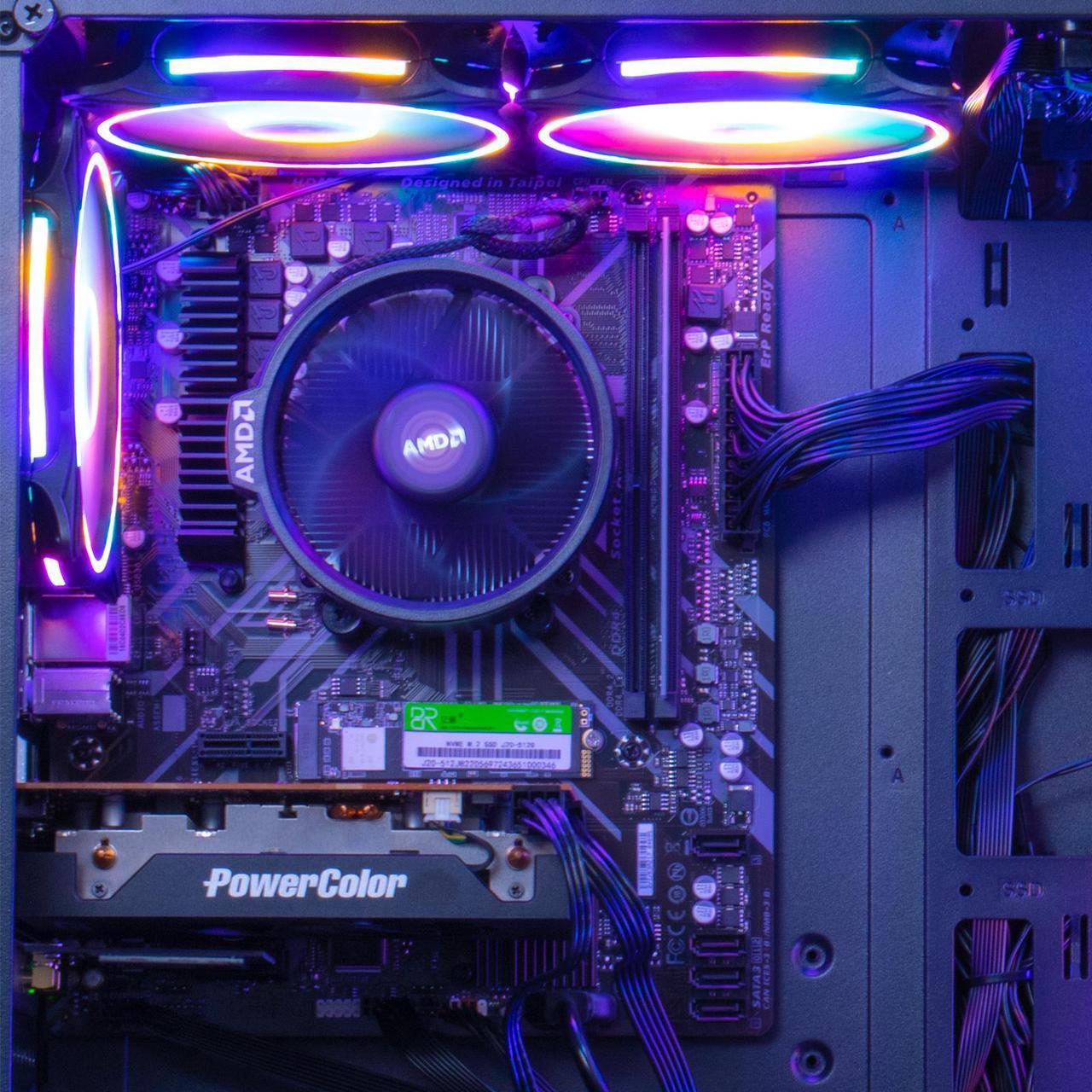 Alt view image 4 of 7 - MXZ Gaming PC Computer , AMD Ryzen 5 3500X ,RX 6500XT,8GB DDR4, NVME M2 500GB, 5 RGB Fans, Windows 11 Pro Ready to Use, Gamer Desktop Computer (R5 3500X| RX6500XT)