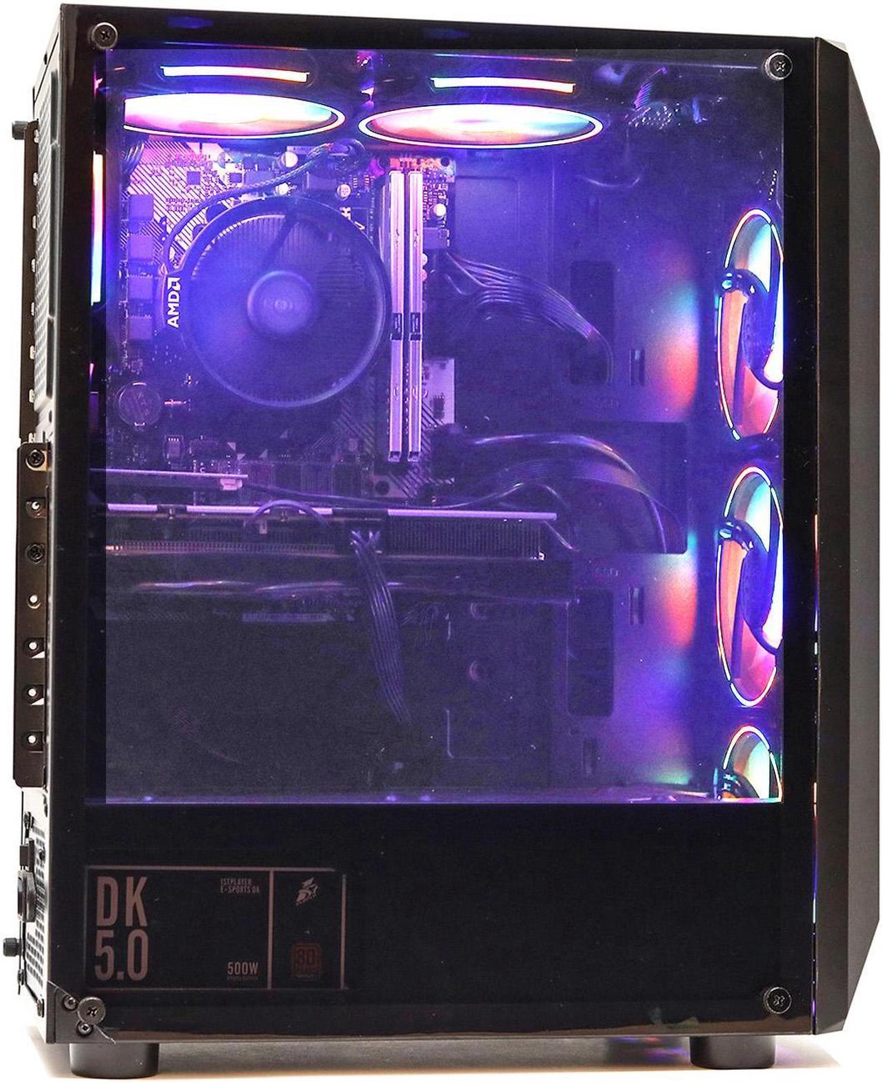 Alt view image 7 of 7 - MXZ Gaming PC Computer AMD Ryzen 5 3600, GeForce RTX 4060, 8GB*2(16GB) DDR4, NVME M2 500GB, 5 RGB Fans, Windows 11 Pro Ready to Use, Gamer Desktop Computer (R5 3600| RTX 4060)