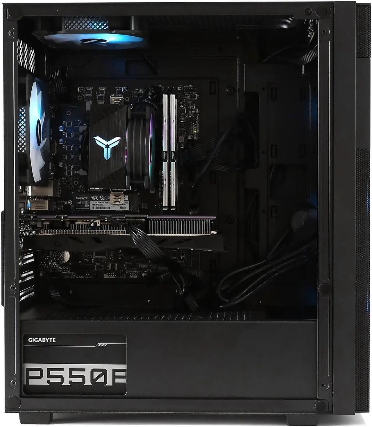 Alt view image 5 of 7 - MXZ Gaming PC Computer Intel Core i5 12400F , GeForce RTX 4060, 8GB*2(16GB) DDR4, NVME M2 500G, 5RGB Fans,Windows 11 Pro Ready to use, Gamer Desktop Computer(I5 12400F| RTX4060)