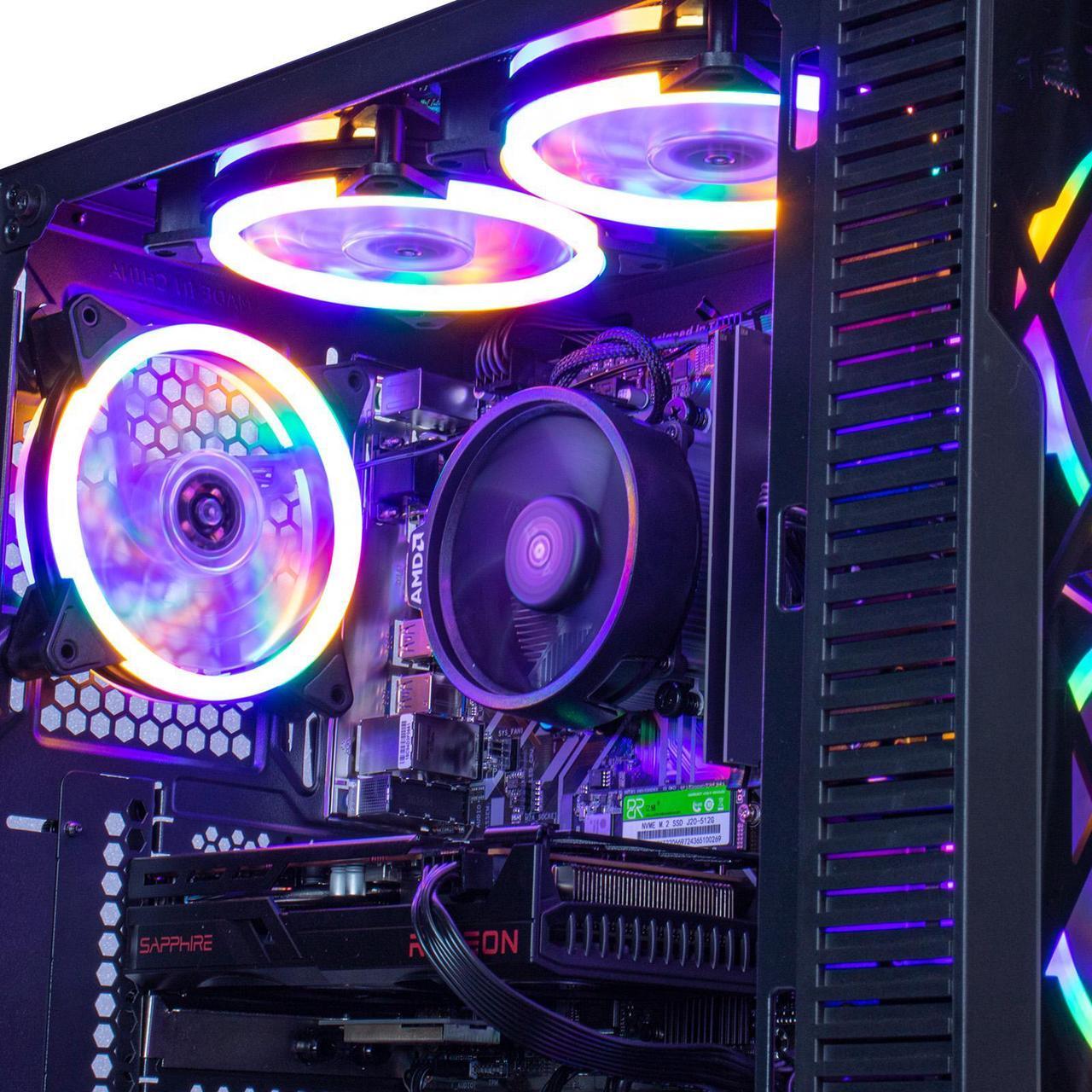 Alt view image 2 of 7 - MXZ Gaming PC Desktop Computer, AMD Ryzen 5 4500 3.6GHz, GTX1660S,16GB(8G*2) DDR4, NVME 500GB SSD, 6RGB Fans, Win 11 Pro Ready, Gamer Desktop Computer(R5 4500|GTX1660S)