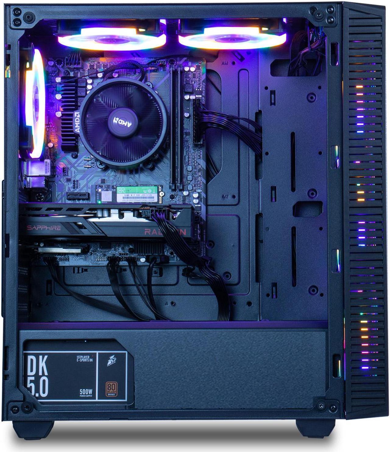 Alt view image 6 of 7 - MXZ Gaming PC Desktop Computer, AMD Ryzen 5 4500 3.6GHz, GTX1660S,16GB(8G*2) DDR4, NVME 500GB SSD, 6RGB Fans, Win 11 Pro Ready, Gamer Desktop Computer(R5 4500|GTX1660S)
