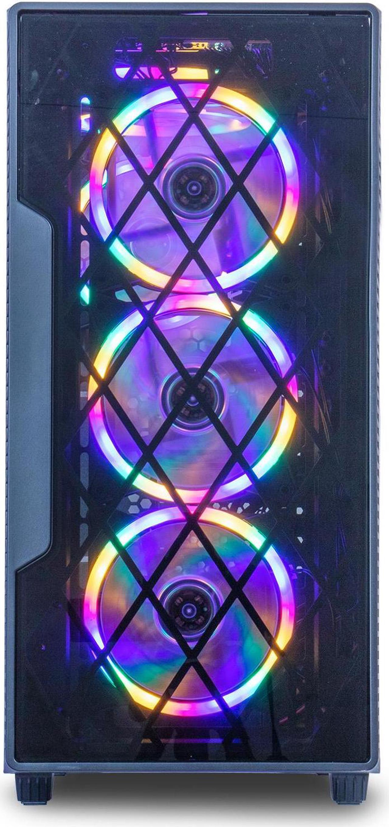 Alt view image 4 of 7 - MXZ Gaming PC Desktop Computer, AMD Ryzen 5 4500 3.6GHz, GTX1660S,16GB(8G*2) DDR4, NVME 500GB SSD, 6RGB Fans, Win 11 Pro Ready, Gamer Desktop Computer(R5 4500|GTX1660S)