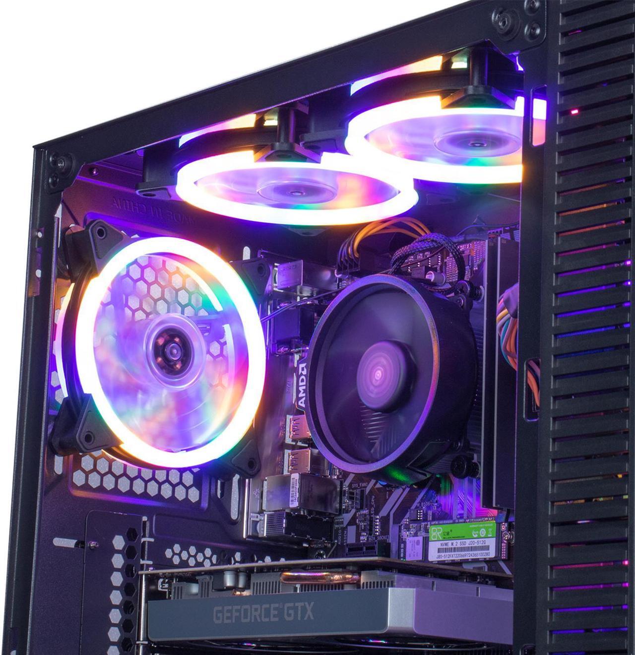 Alt view image 7 of 7 - MXZ Gaming PC Desktop Computer, AMD Ryzen 5 4500 3.6GHz, GTX1660S,16GB(8G*2) DDR4, NVME 500GB SSD, 6RGB Fans, Win 11 Pro Ready, Gamer Desktop Computer(R5 4500|GTX1660S)