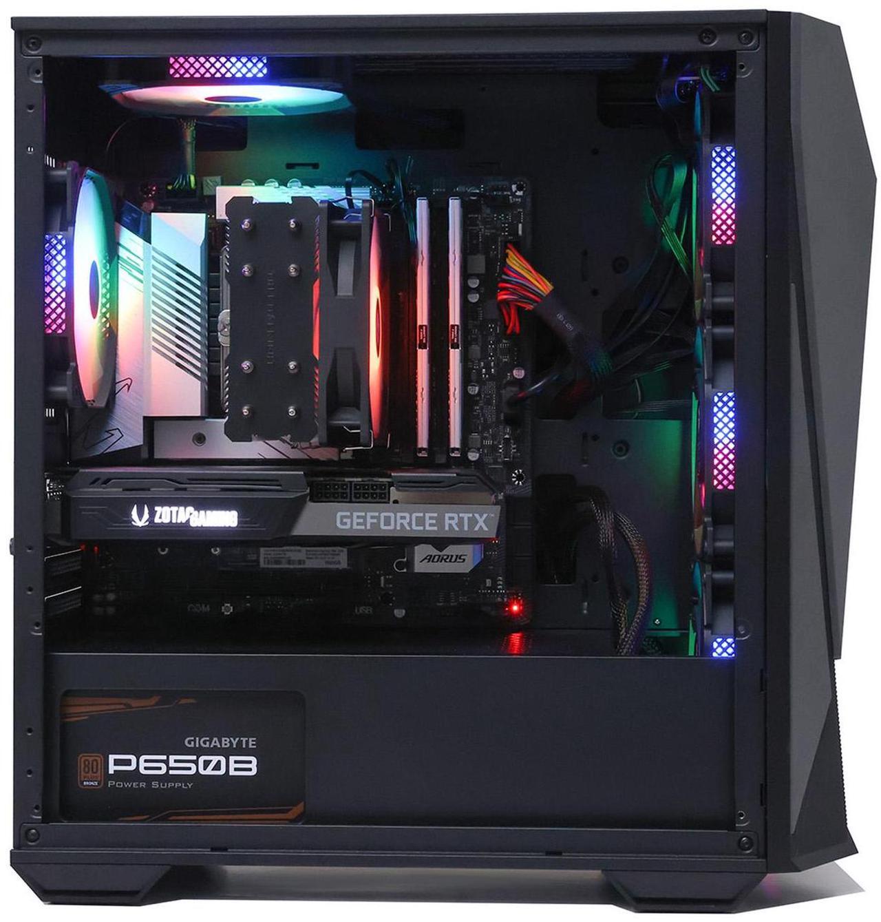Alt view image 5 of 7 - MXZ High Performance Gaming PC, AMD Ryzen 5 9600X,GeForce RTX 4070, B650,16GB DDR5,1TB NVME, 5 RGB Fans, Windows 11 Pro Ready to use (R5 9600X| RTX 4070)