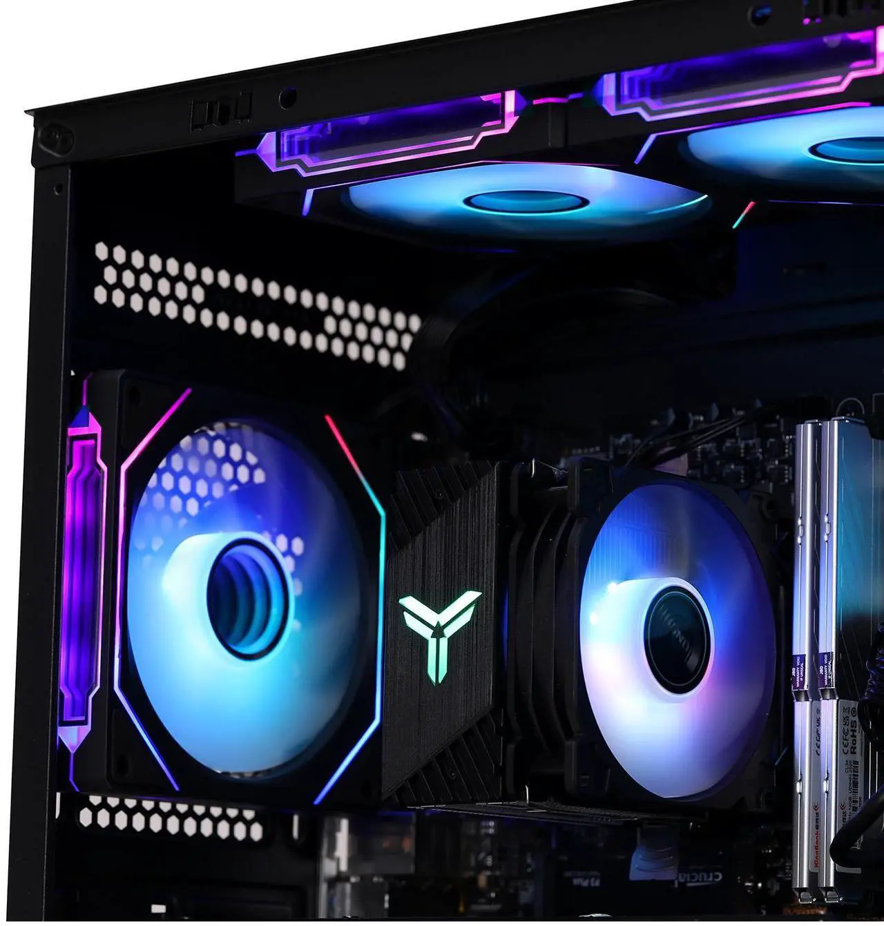 Alt view image 2 of 7 - MXZ Intel Core i7 14700KF 5.2GHz,GeForce RTX 4070, Gaming PC 16GB*2 DDR5 6000MHz, M.2 SSD 1T, B760, 6RGB Fans,Windows 11 Pro , Gamer Desktop Computer(I7 14700KF| RTX 4070)
