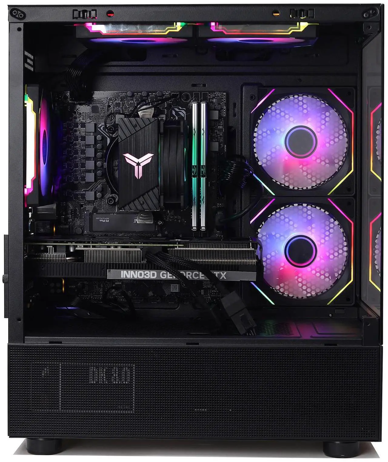 Alt view image 6 of 7 - MXZ Intel Core i7 14700KF 5.2GHz,GeForce RTX 4070, Gaming PC 16GB*2 DDR5 6000MHz, M.2 SSD 1T, B760, 6RGB Fans,Windows 11 Pro , Gamer Desktop Computer(I7 14700KF| RTX 4070)
