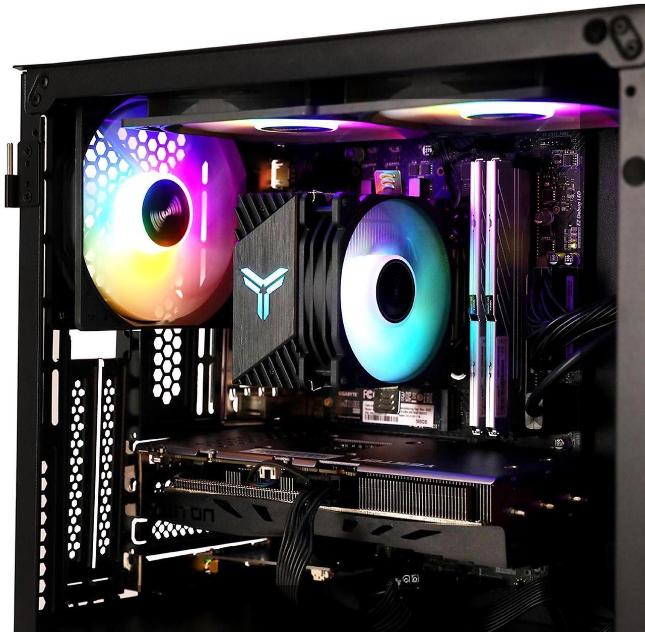 Alt view image 2 of 7 - MXZ Gaming PC Computer Intel Core i5 13400F 3.6GHz, GeForce RTX 4070  8GB*2(16GB) DDR4, NVME 1 TB, 5 RGB Fans, Windows 11 Pro Ready to use, Gamer Desktop Computer (I5 13400F| RTX4070))