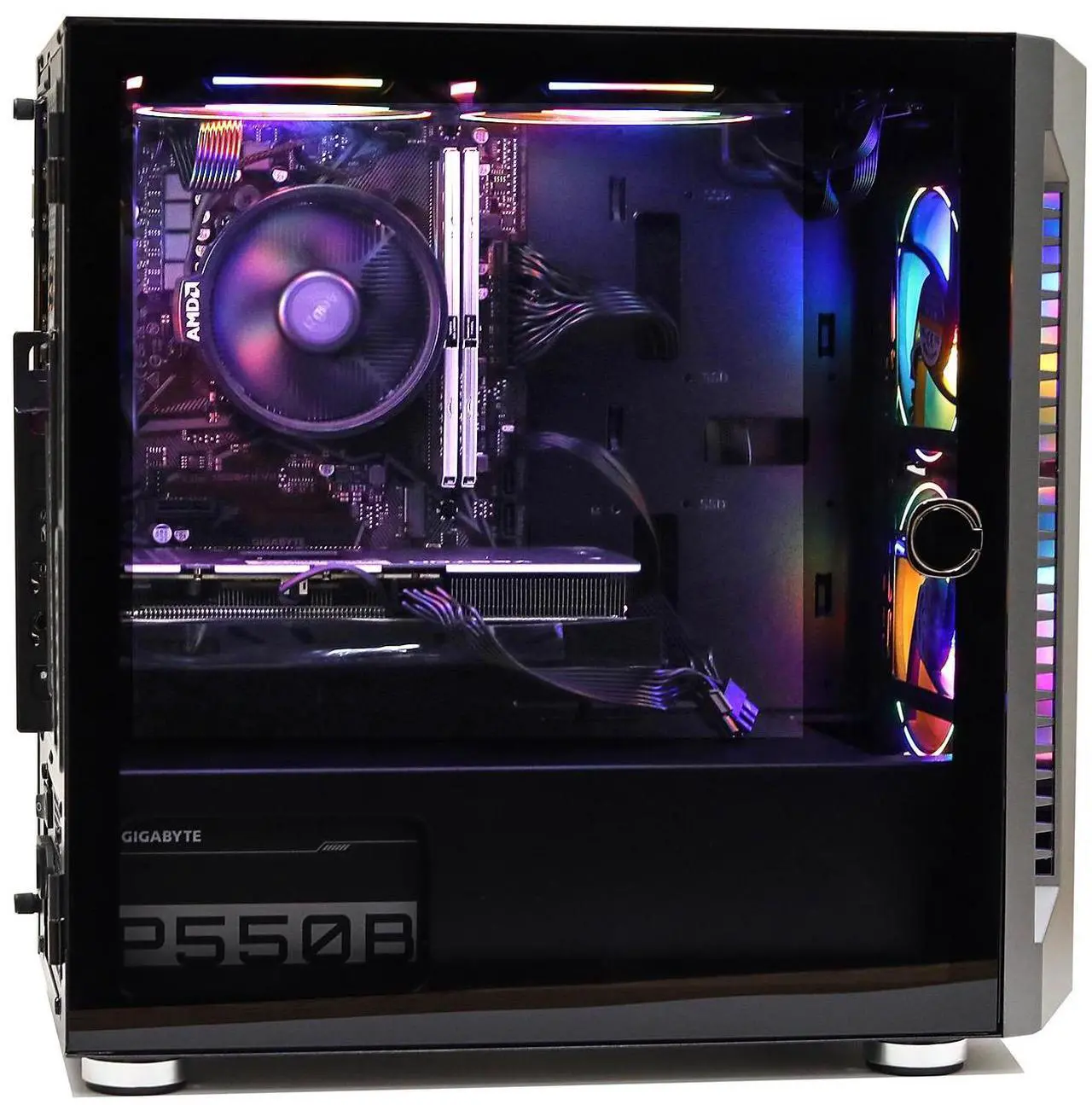 Alt view image 5 of 7 - MXZ Gaming PC Computer Intel Core i5 13400F 3.6GHz, GeForce RTX 4070  8GB*2(16GB) DDR4, NVME 1 TB, 5 RGB Fans, Windows 11 Pro Ready to use, Gamer Desktop Computer (I5 13400F| RTX4070))