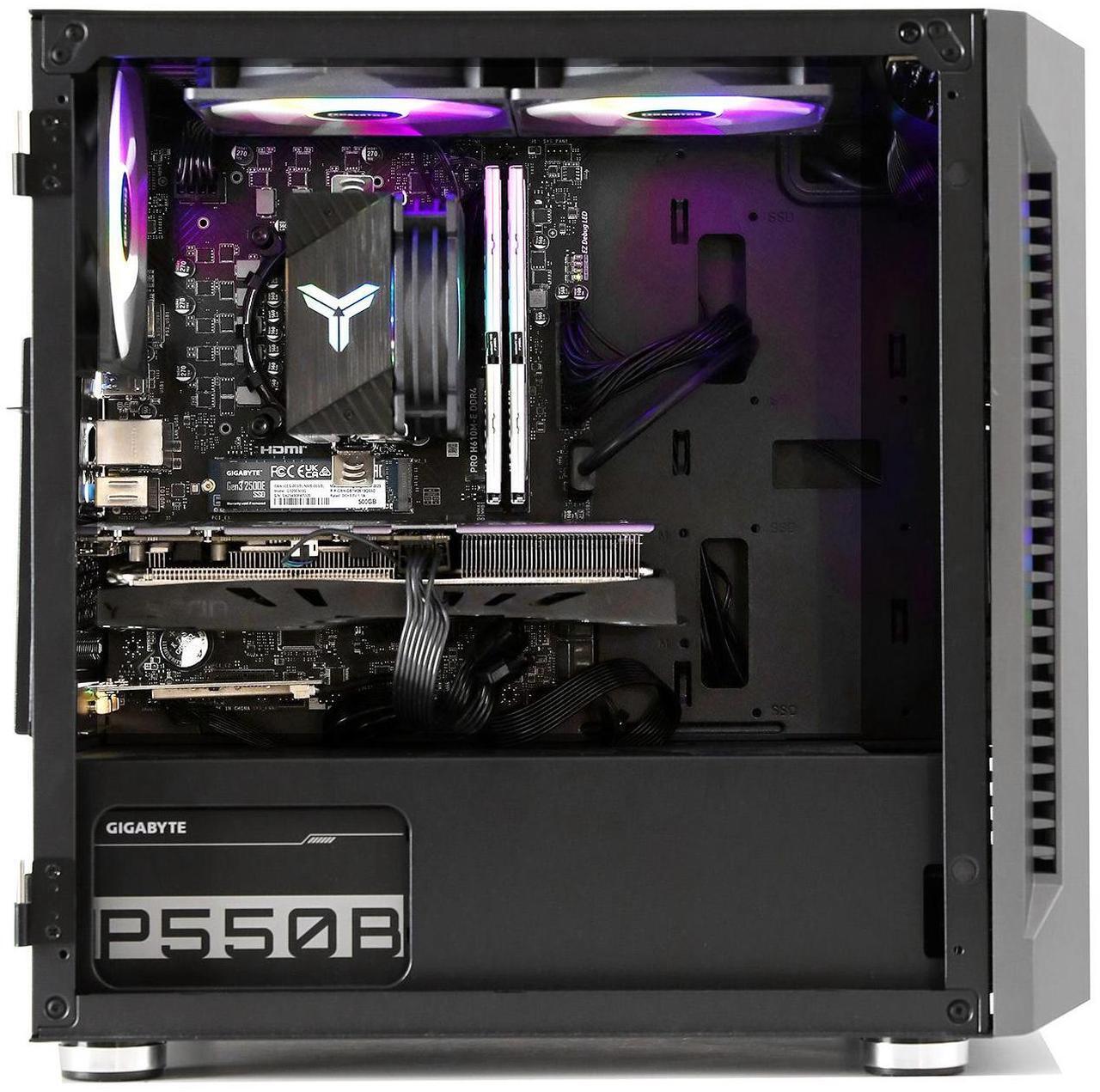 Alt view image 7 of 7 - MXZ Gaming PC Computer Intel Core i5 13400F 3.6GHz, GeForce RTX 4070  8GB*2(16GB) DDR4, NVME 1 TB, 5 RGB Fans, Windows 11 Pro Ready to use, Gamer Desktop Computer (I5 13400F| RTX4070))