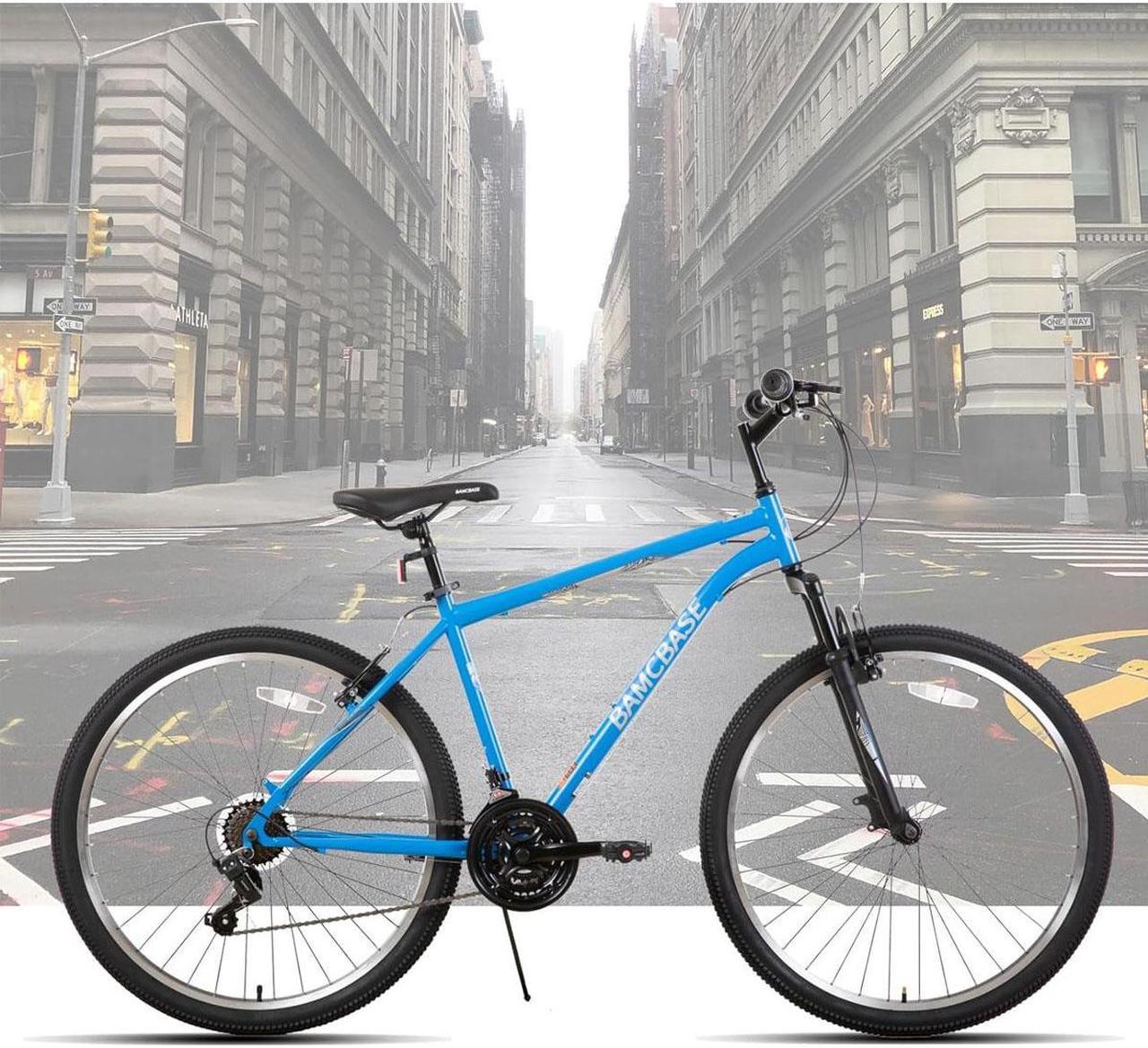 Alt view image 6 of 7 - Hiland 26 27.5 Inch Mountain Bike, Men's Women's MTB with 21 Speeds, High-Tensile Steel Frame, V Brake, Hardtail Bicycle for Adults
