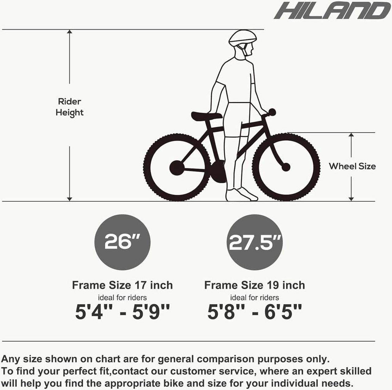 Alt view image 7 of 7 - Hiland 26 27.5 Inch Mountain Bike, Men's Women's MTB with 21 Speeds, High-Tensile Steel Frame, V Brake, Hardtail Bicycle for Adults