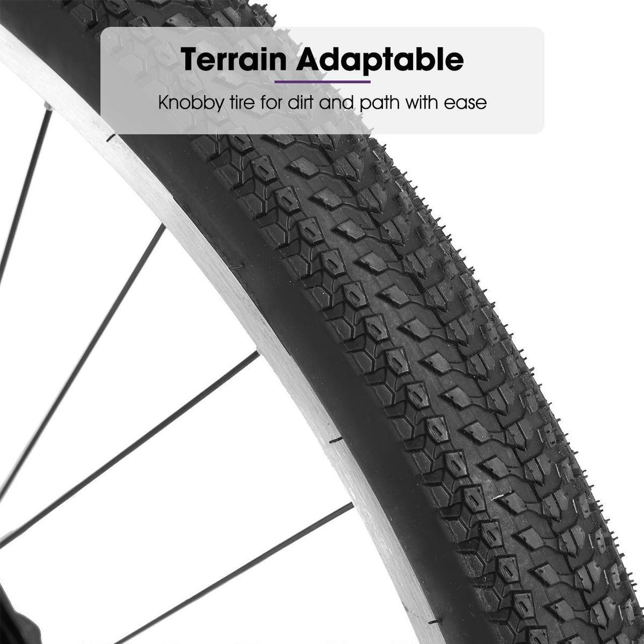 Alt view image 4 of 6 - Hiland 26 27.5 Inch Mountain Bike, High-Tensile Steel Frame, 21 Speeds, V Brake, Hardtail Bicycle for Men and Women, Ideal MTB for Adults 26 in. Purplish White