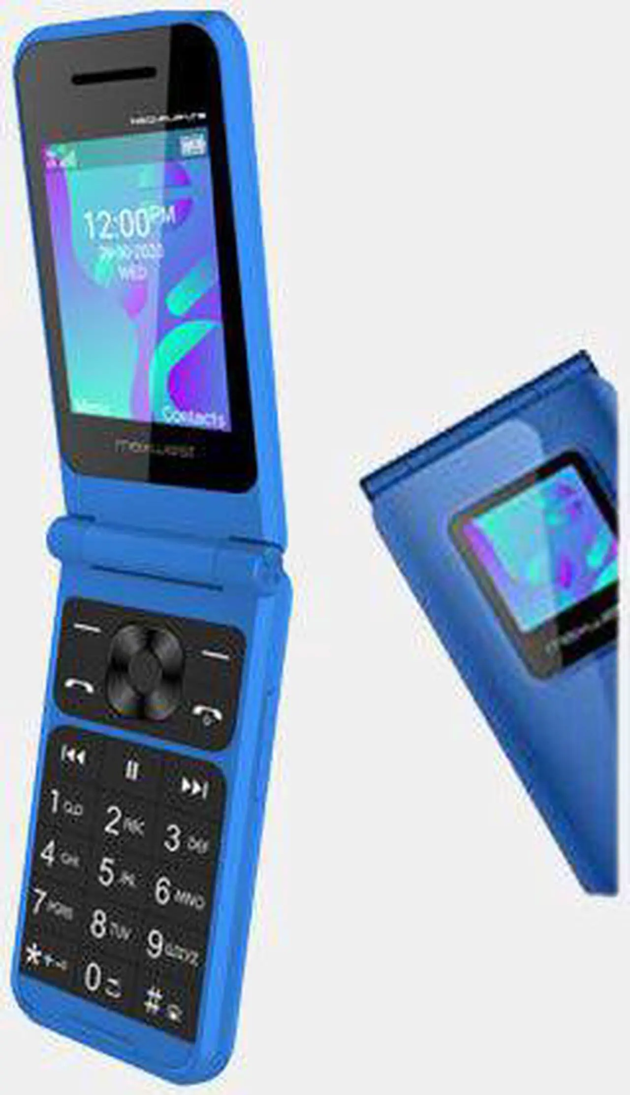Alt view image 7 of 7 - Maxwest Neo Flip Phone 4G LTE Volte 4G Dual Nano Sim GSM Unlocked Blue