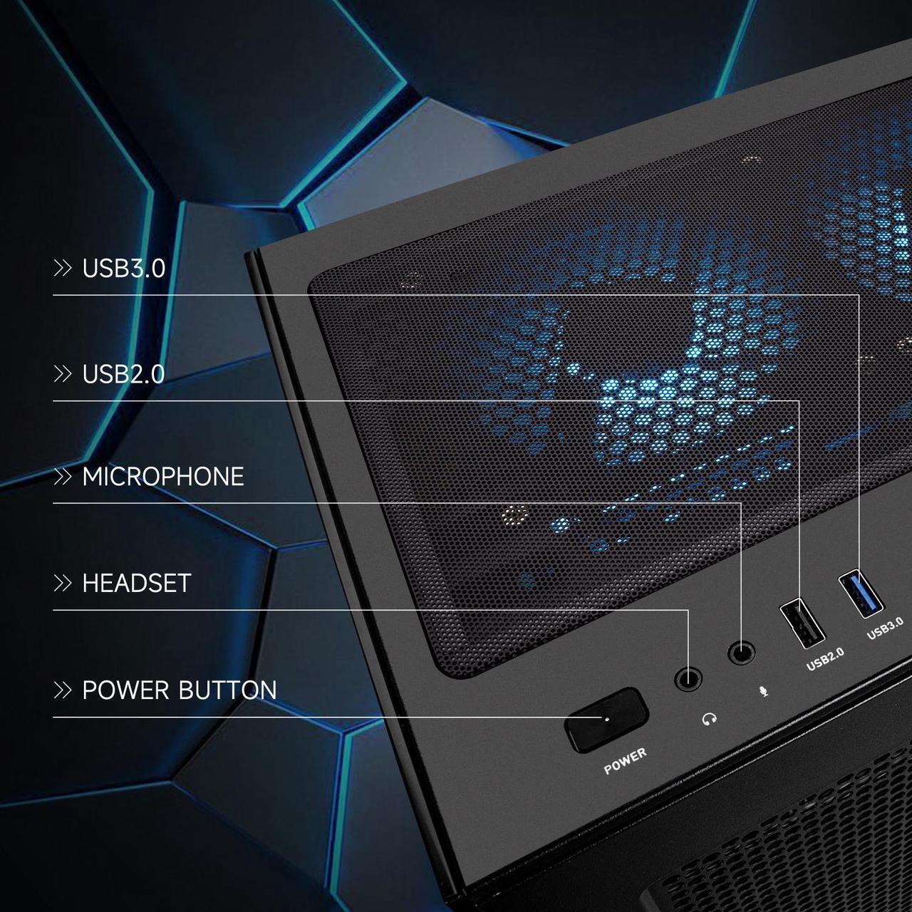 Alt view image 6 of 7 - IPASON   Gaming Desktop, Ryzen 7 5700X, NVIDIA RTX 4060 ,32GB DDR4 RAM, 1TB M.2 NVMe SSD ,Windows 11 home,WIFI, Liquid Cooler ,  ARGB Fans , Pc for Gaming DesignOffice , Prebuilt Gaming Pc