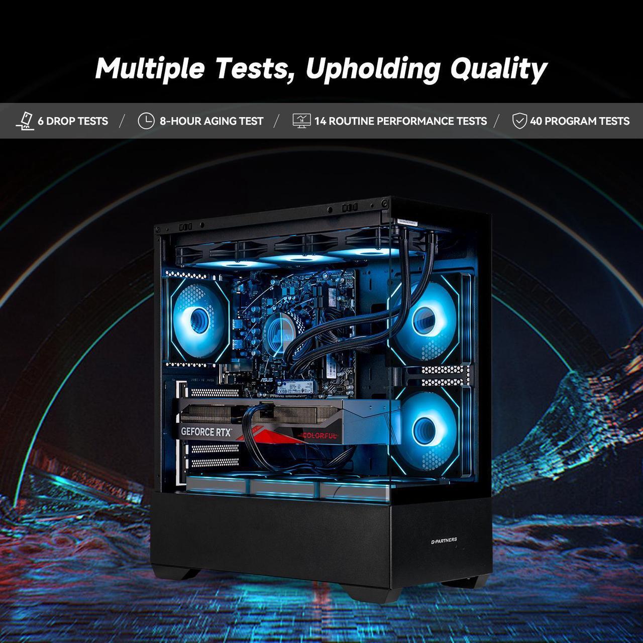 Alt view image 4 of 7 - IPASON   Gaming Desktop, Ryzen 7 9700X, NVIDIA RTX5070 12GB,32GB DDR5 RAM, 1TB M.2 NVMe,Windows 11 home,WIFI,360MM Liquid Cooler,  ARGB Fans, AI Ready,850W Gold PSU, Prebuilt Gaming Pc