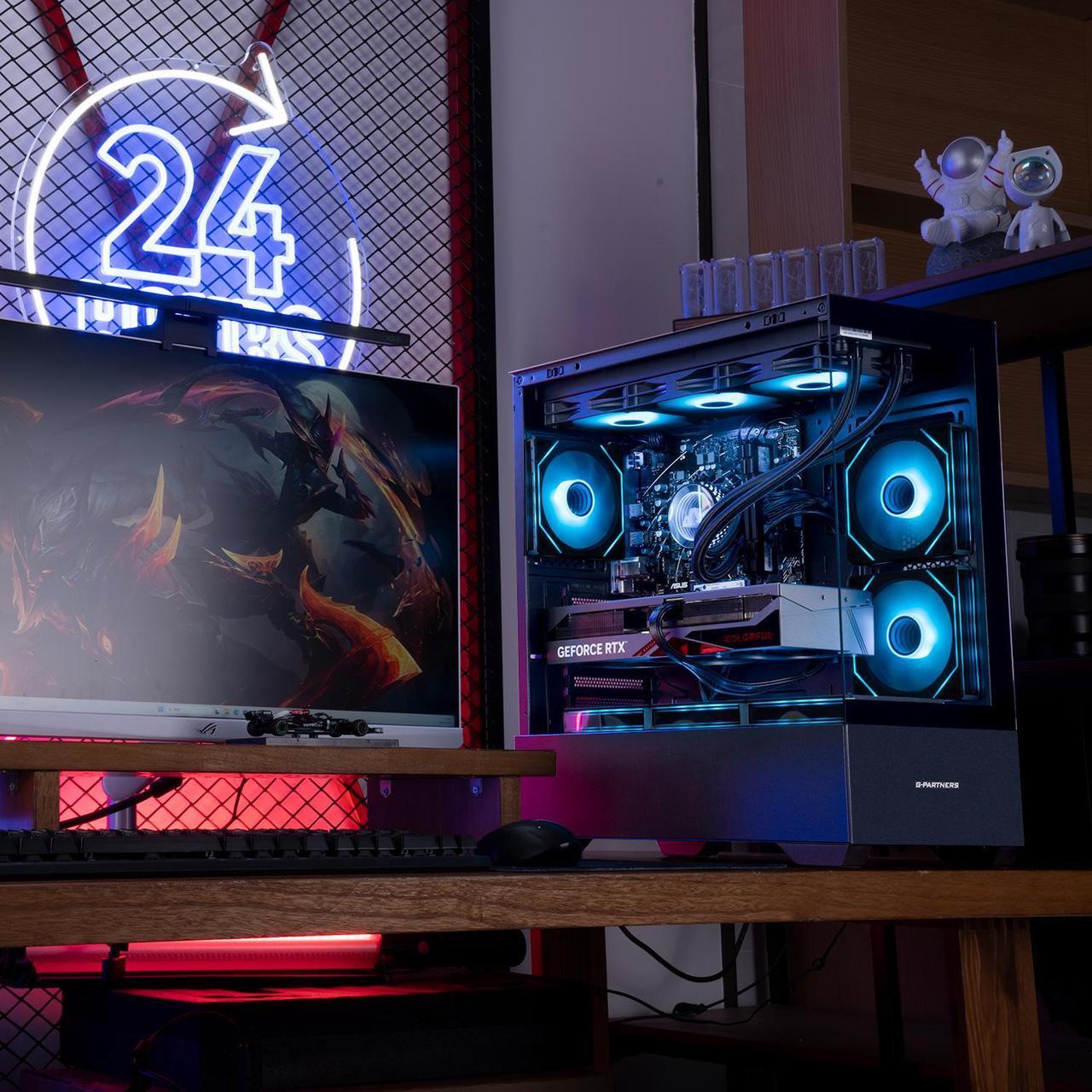 Alt view image 2 of 7 - IPASON   Gaming Desktop, Ryzen 7 9700X, NVIDIA RTX5070 12GB,32GB DDR5 RAM, 1TB M.2 NVMe,Windows 11 home,WIFI,360MM Liquid Cooler,  ARGB Fans, AI Ready,850W Gold PSU, Prebuilt Gaming Pc