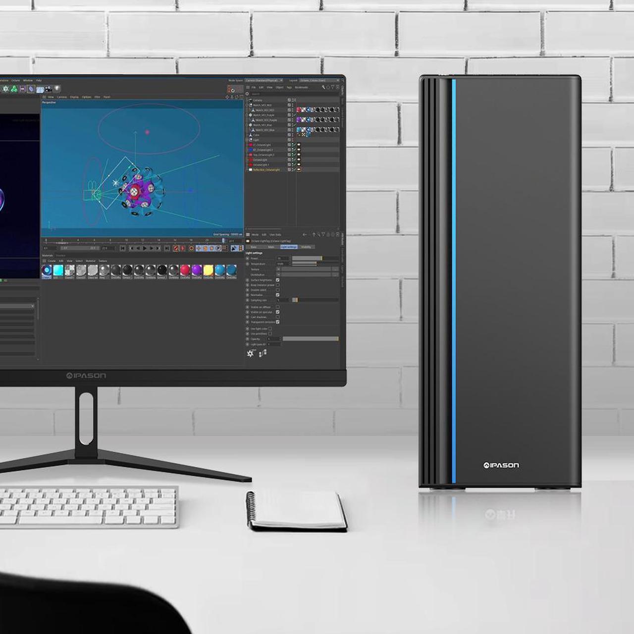 Alt view image 4 of 7 - IPASON - Gaming Desktop - intel I5 12450H( 8 Core UP TO 4.4GHz) - - 1TB M.2 NVMe - 16GB DDR4 3200MHz -350w- Windows 11 home - Gaming PC